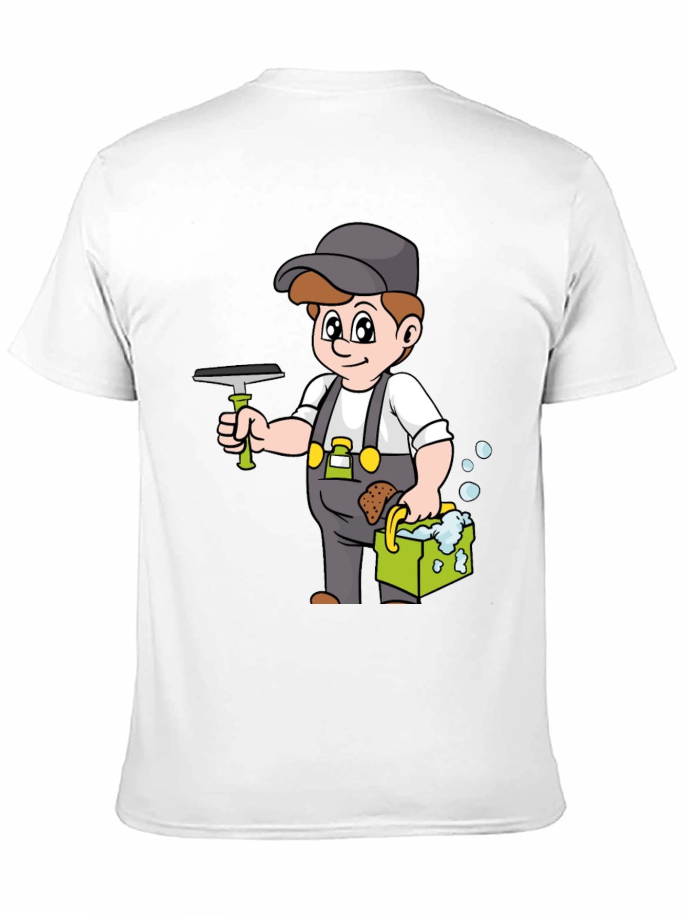 Window Washer Cartoon Graphic T-Shirt
