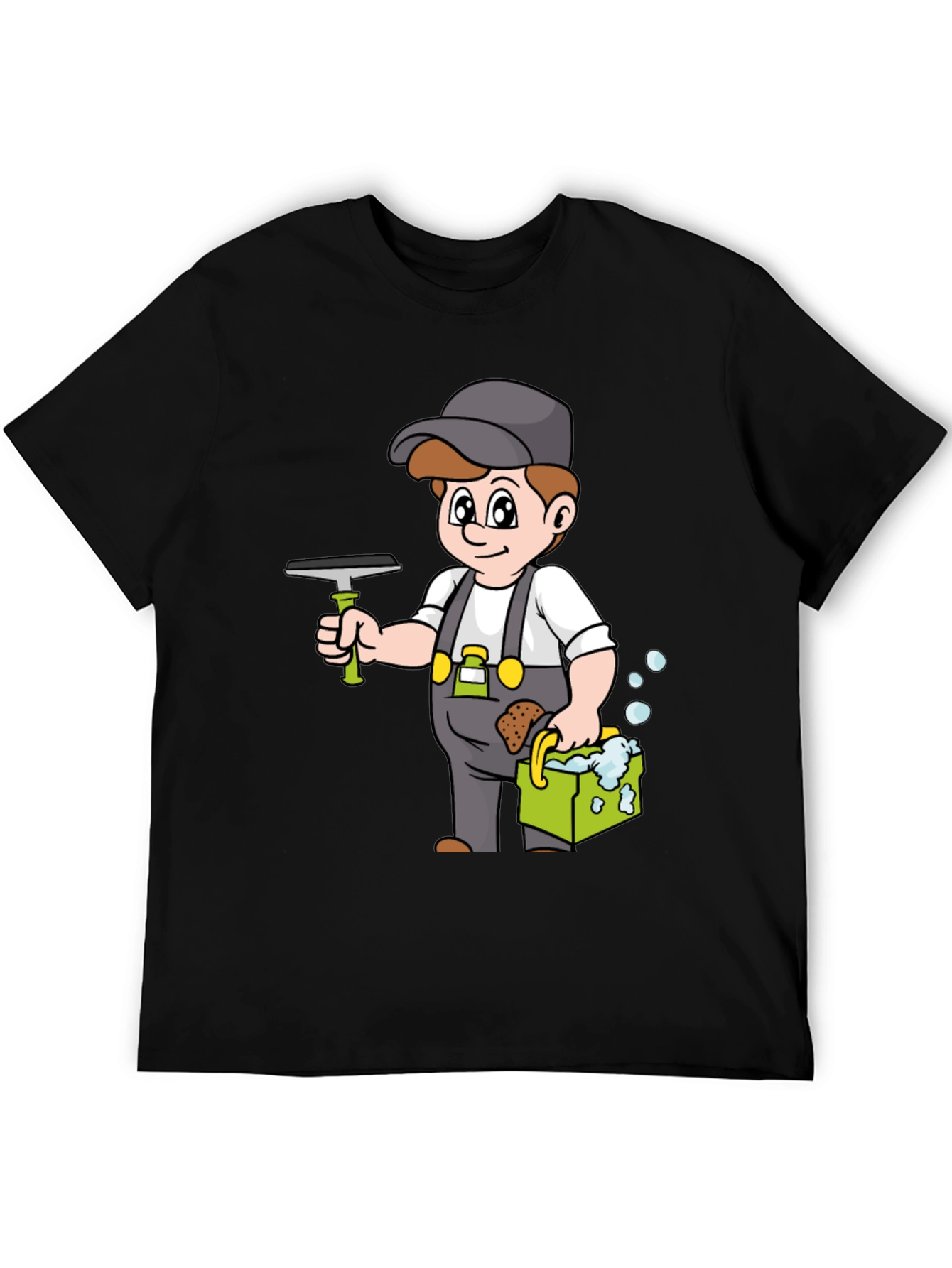 Window Washer Cartoon Graphic T-Shirt