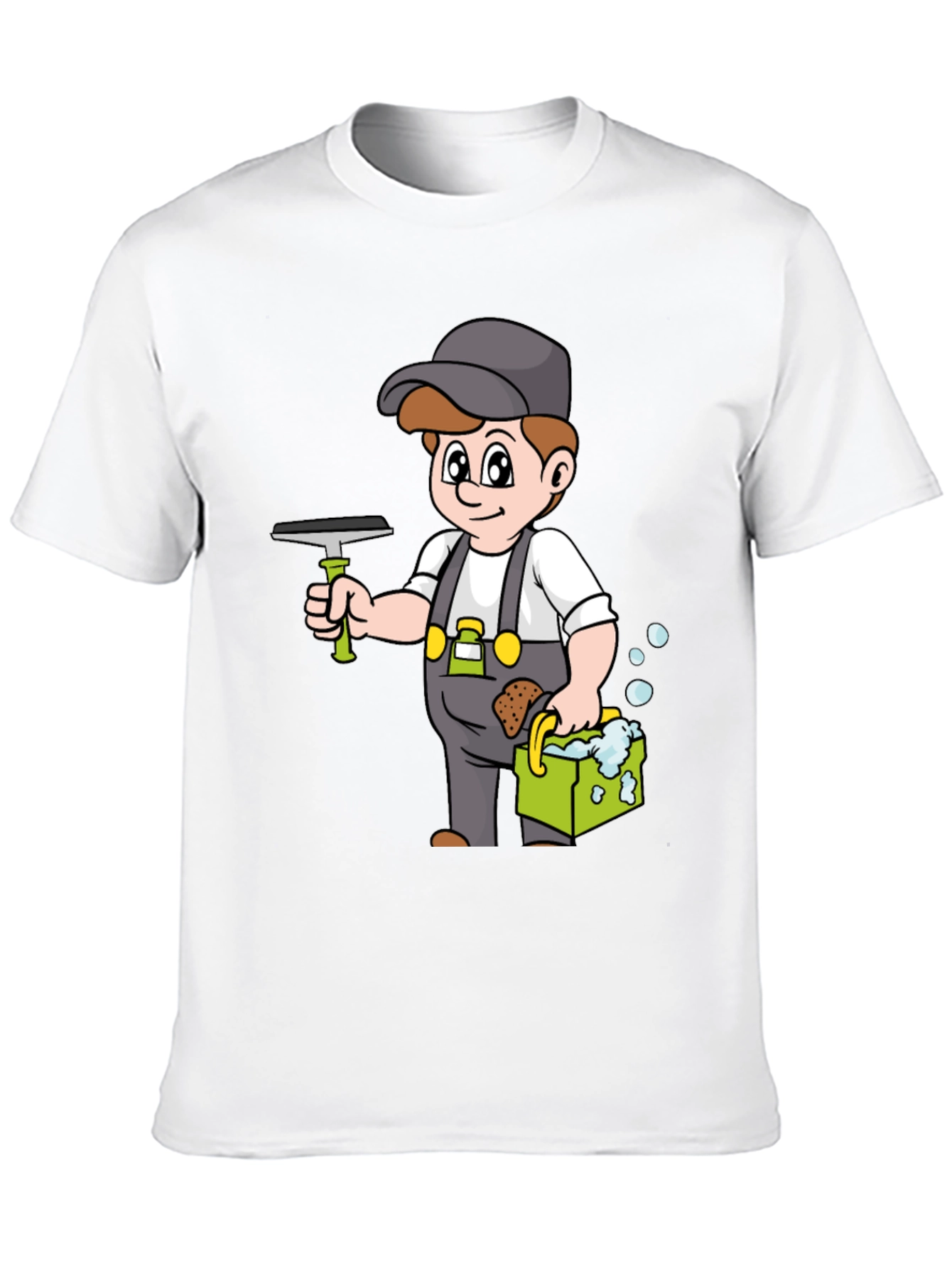 Window Washer Cartoon Graphic T-Shirt