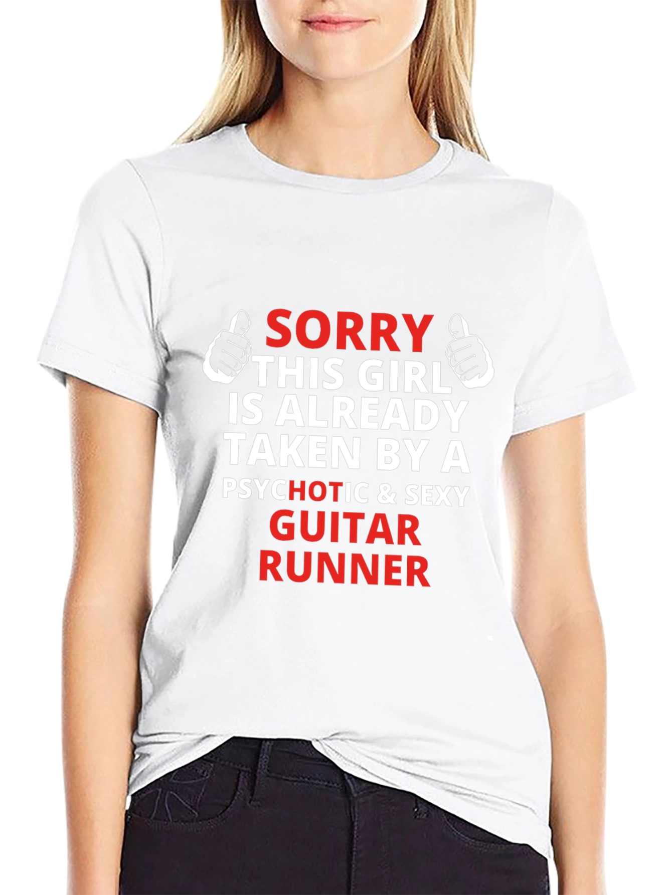 Sorry Taken By Guitar Runner Graphic T-Shirt