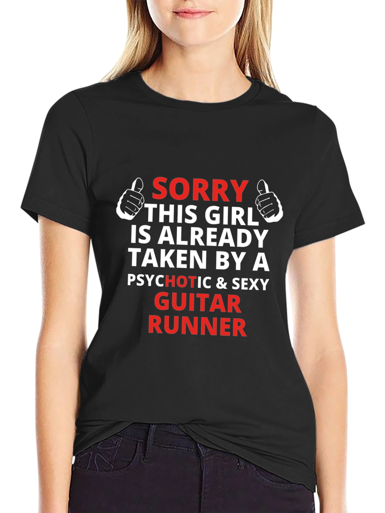 Sorry Taken By Guitar Runner Graphic T-Shirt