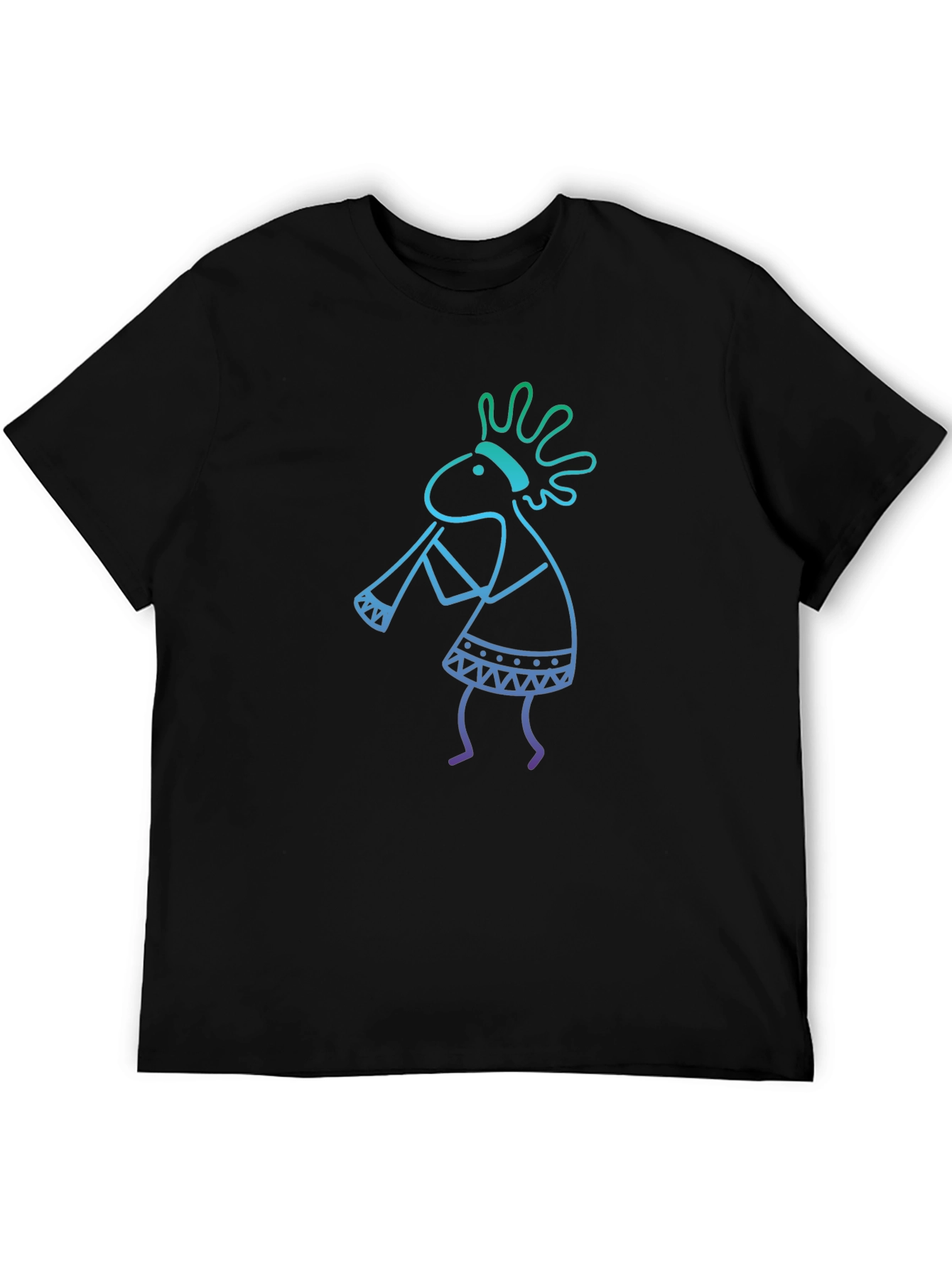 Kokopelli Graphic Tee - Black Cotton Casual Shirt