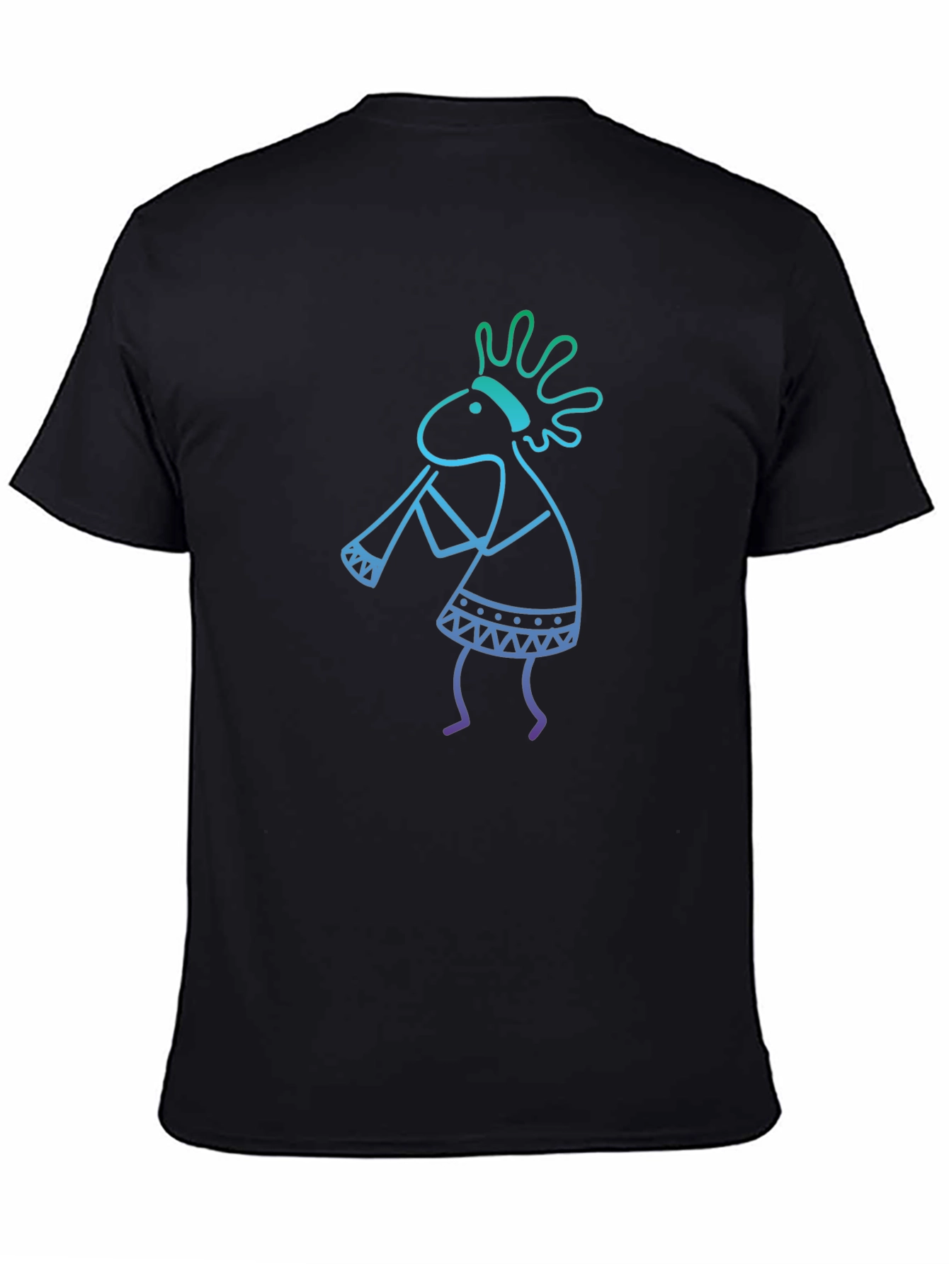 Kokopelli Graphic Tee - Black Cotton Casual Shirt