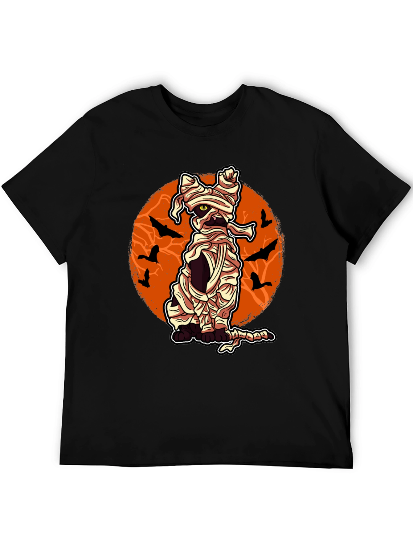 Halloween Mummy Cat Graphic T-Shirt