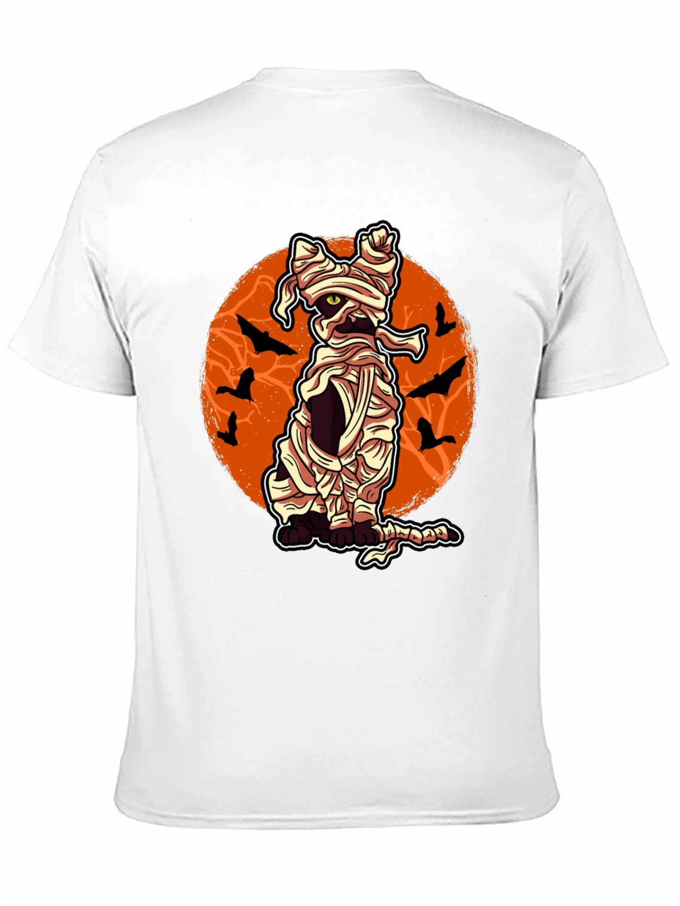 Halloween Mummy Cat Graphic T-Shirt