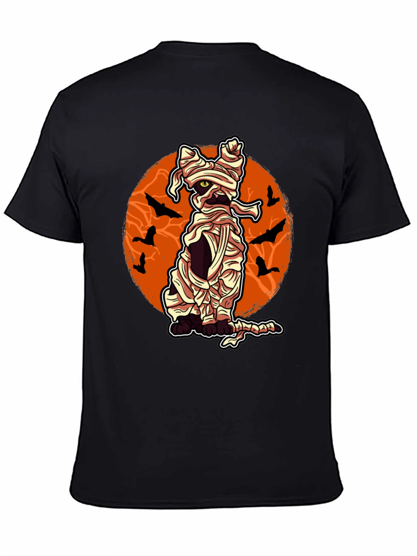 Halloween Mummy Cat Graphic T-Shirt