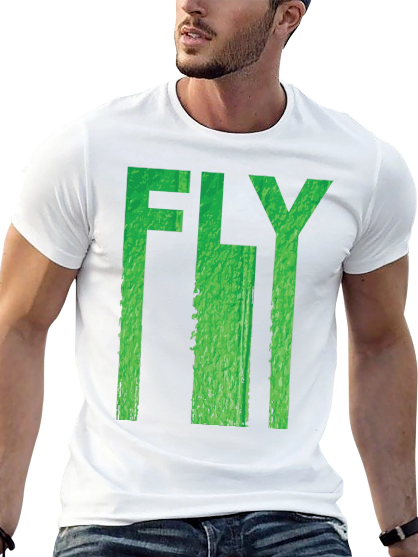 Fly Graphic Print Black T-Shirt