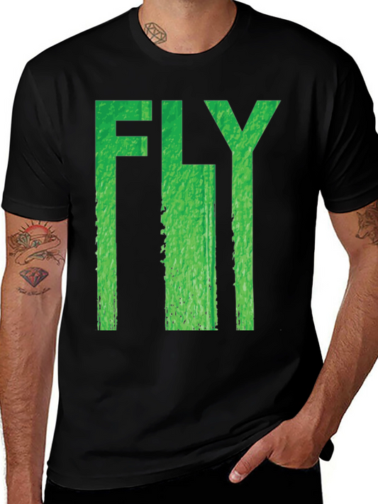 Fly Graphic Print Black T-Shirt