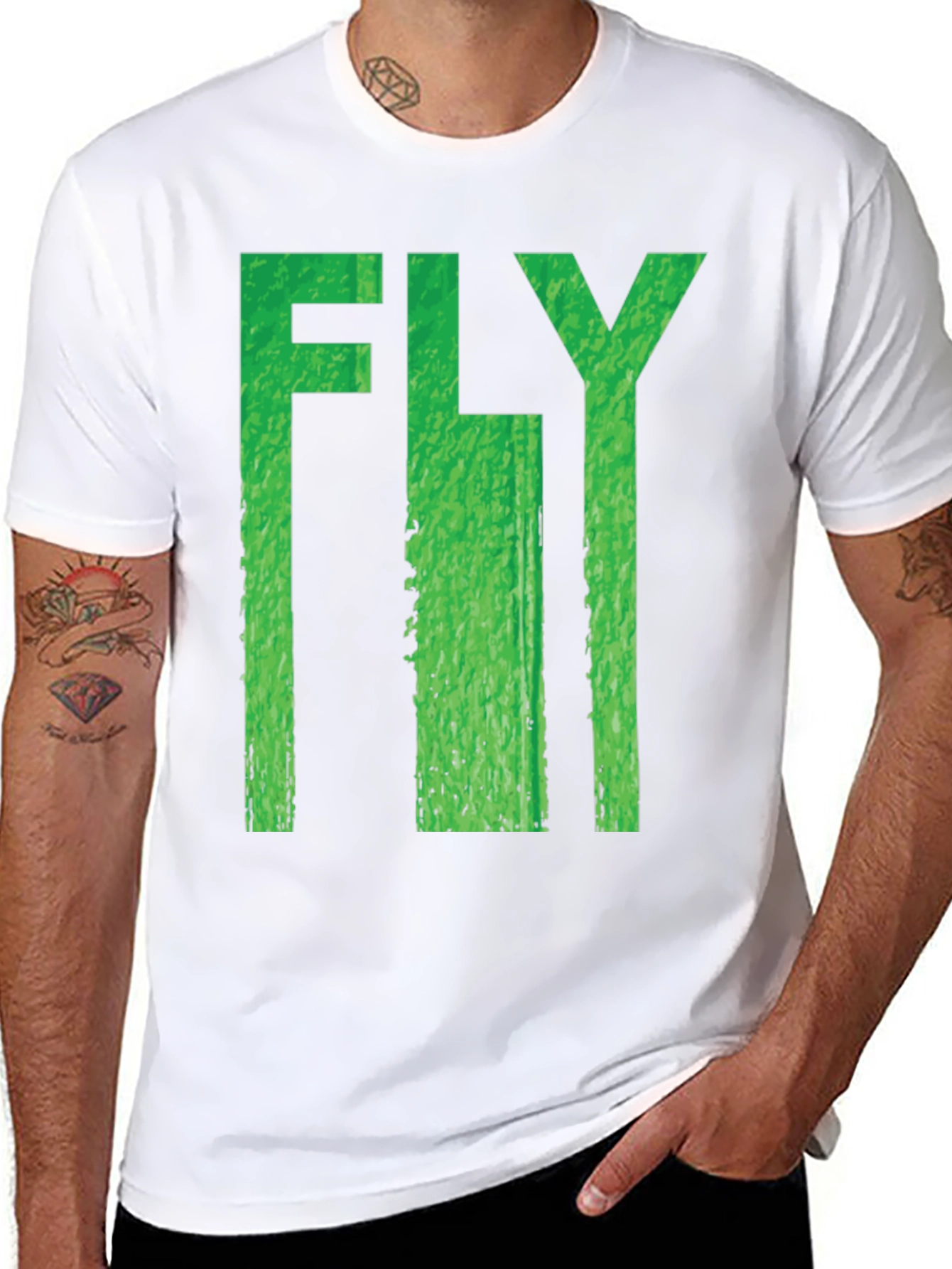 Fly Graphic Print Black T-Shirt