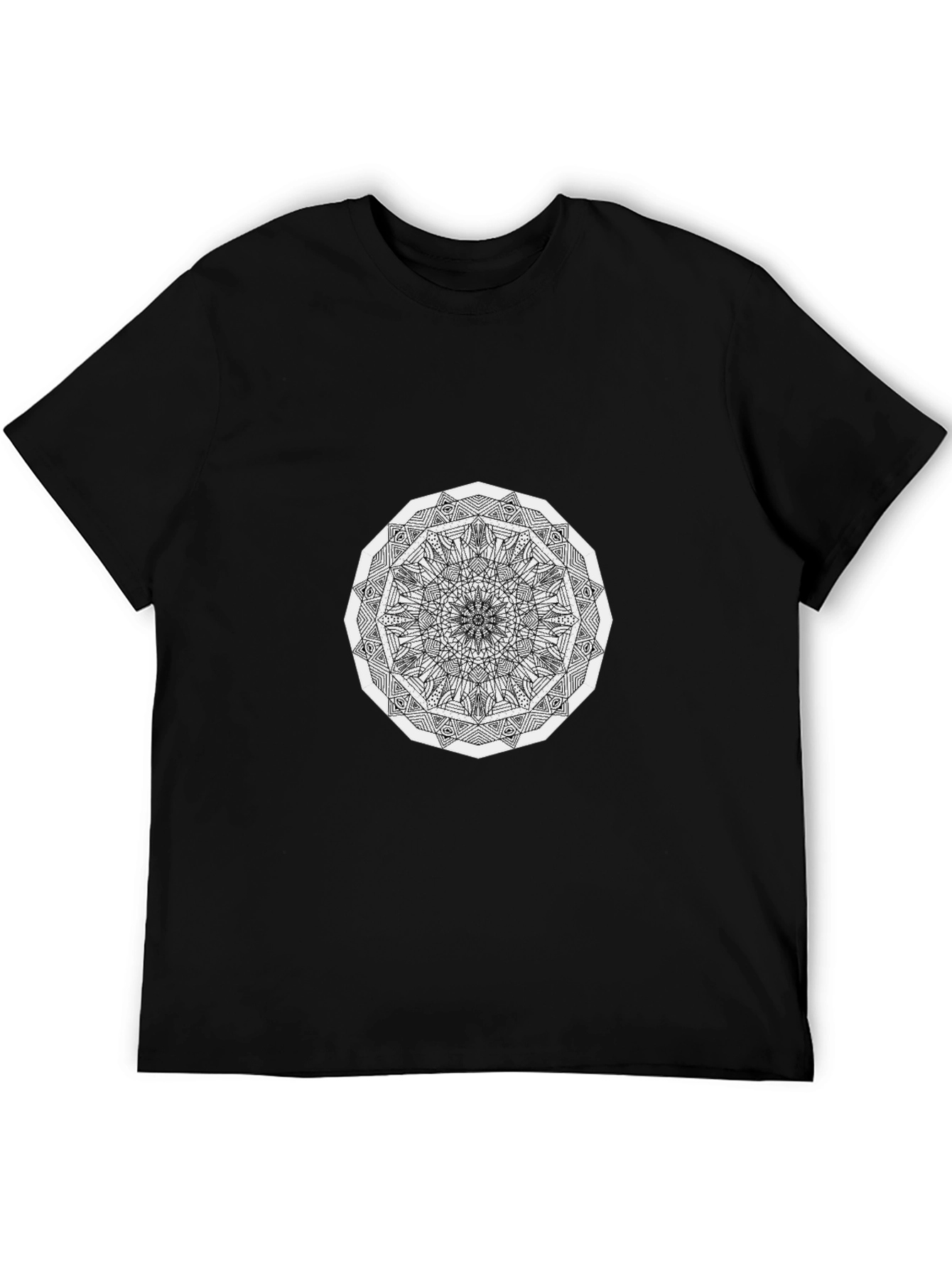 Geometric Mandala T-Shirt - Black