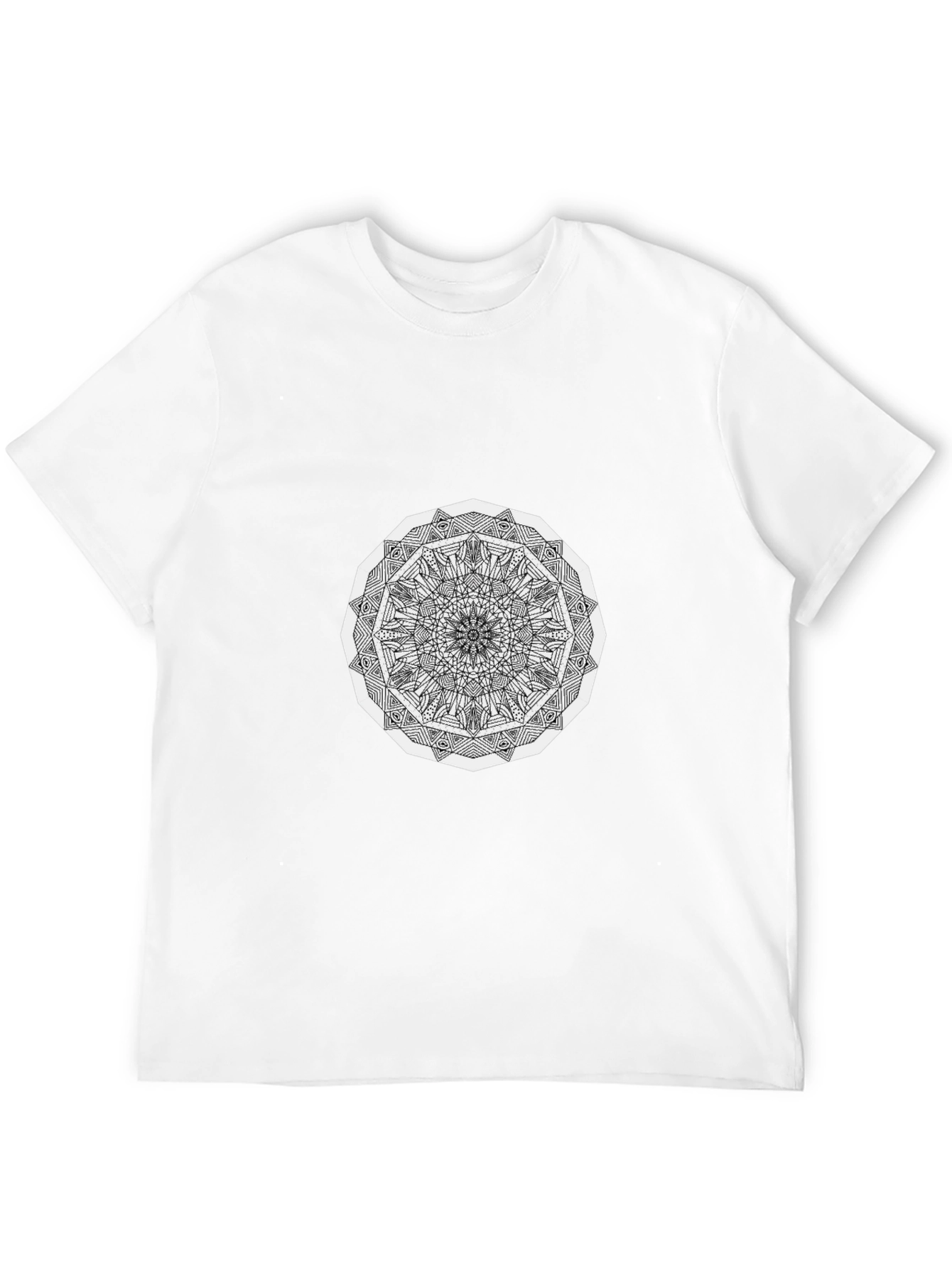 Geometric Mandala T-Shirt - Black