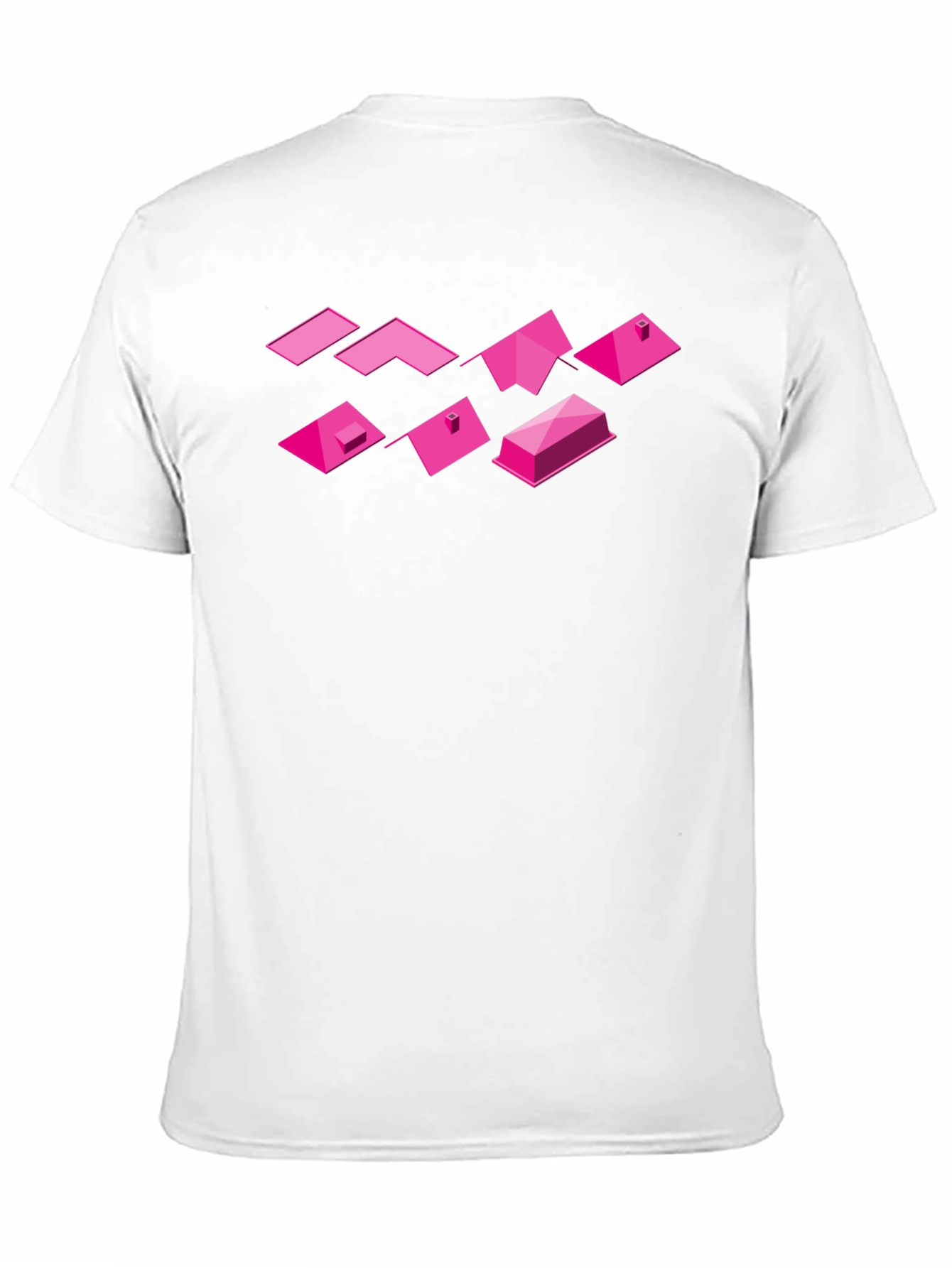 Geometric Pink Roofs Black T-Shirt