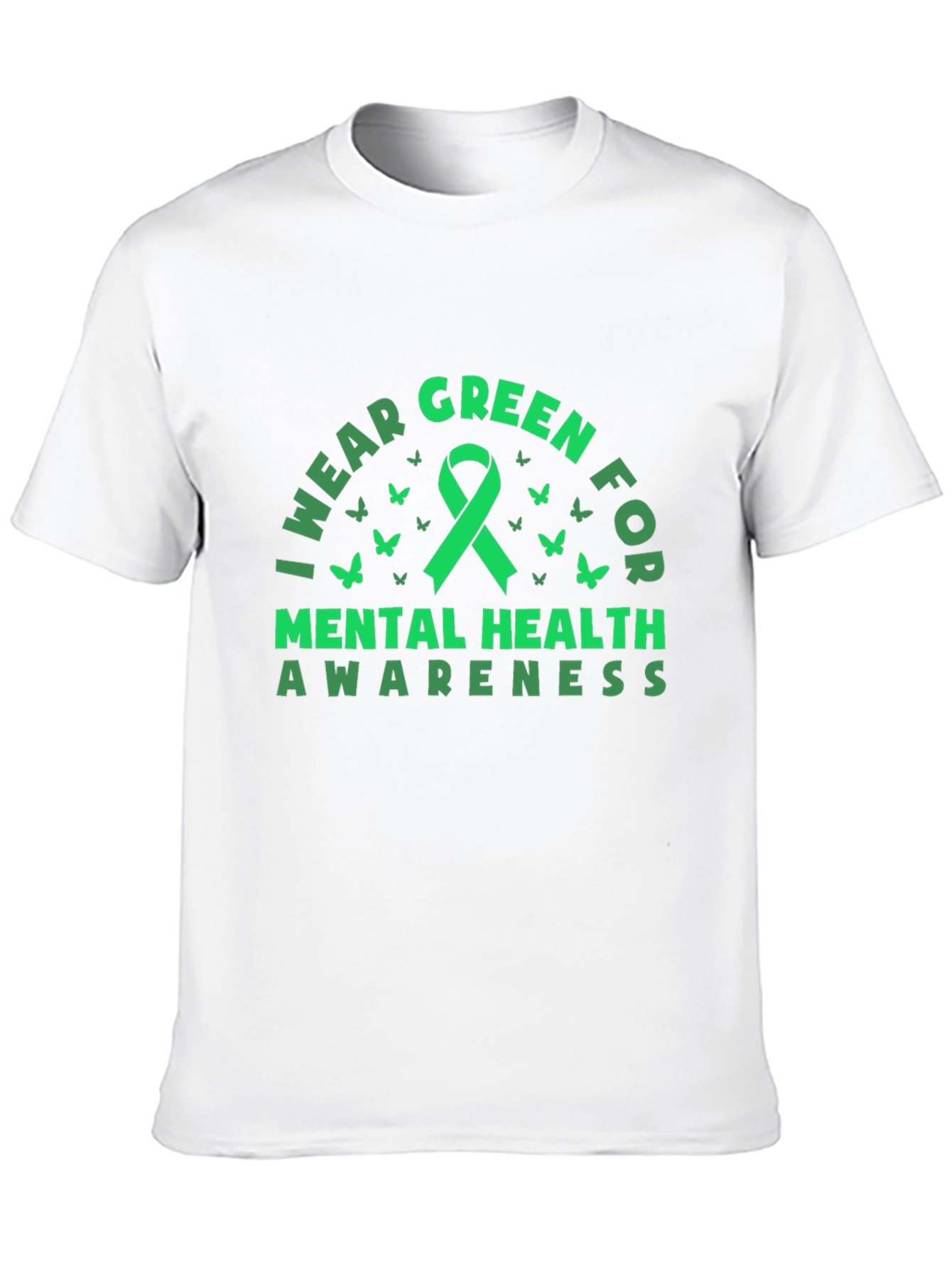 Mental Health Awareness Green Ribbon Graphic Tee