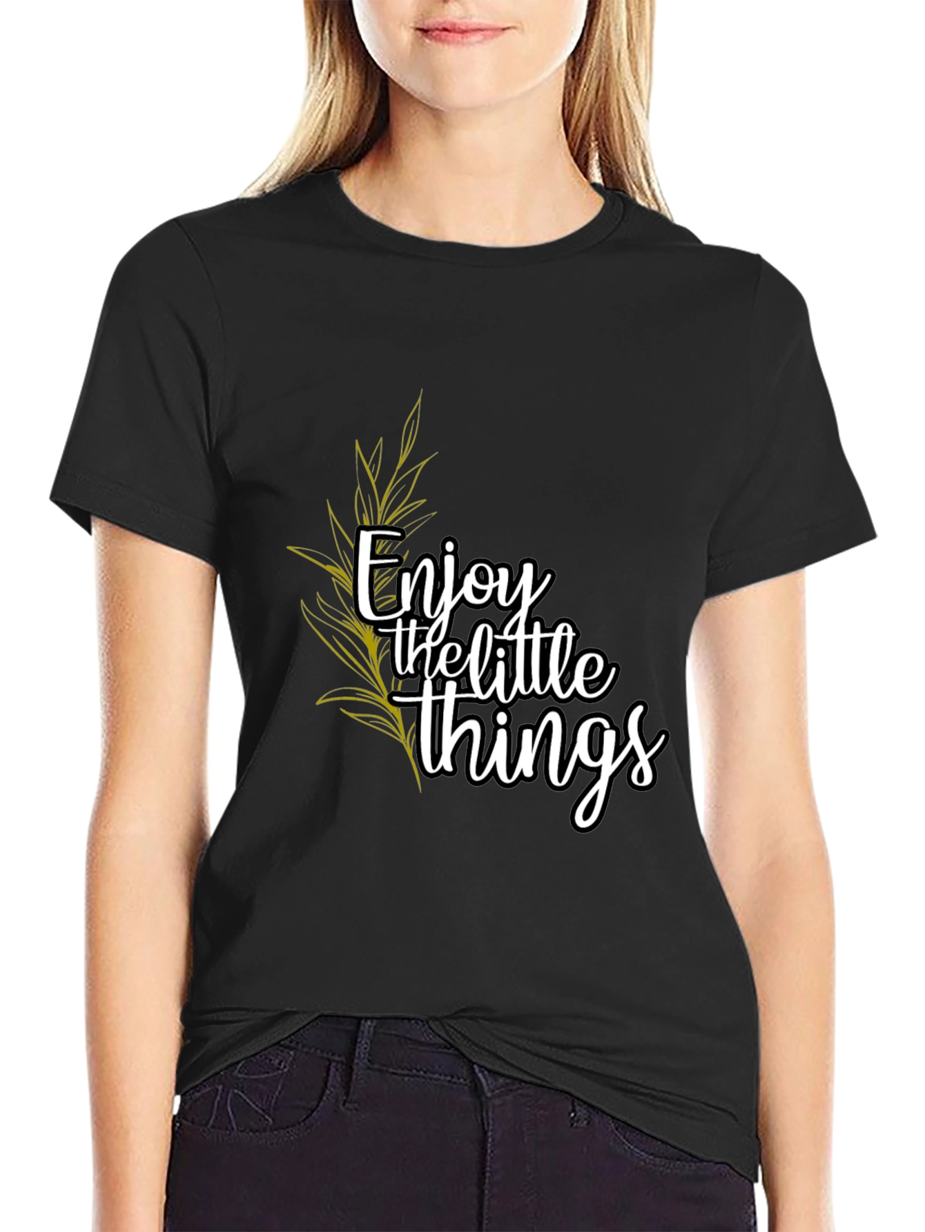 Enjoy the Little Things Black Graphic Tee