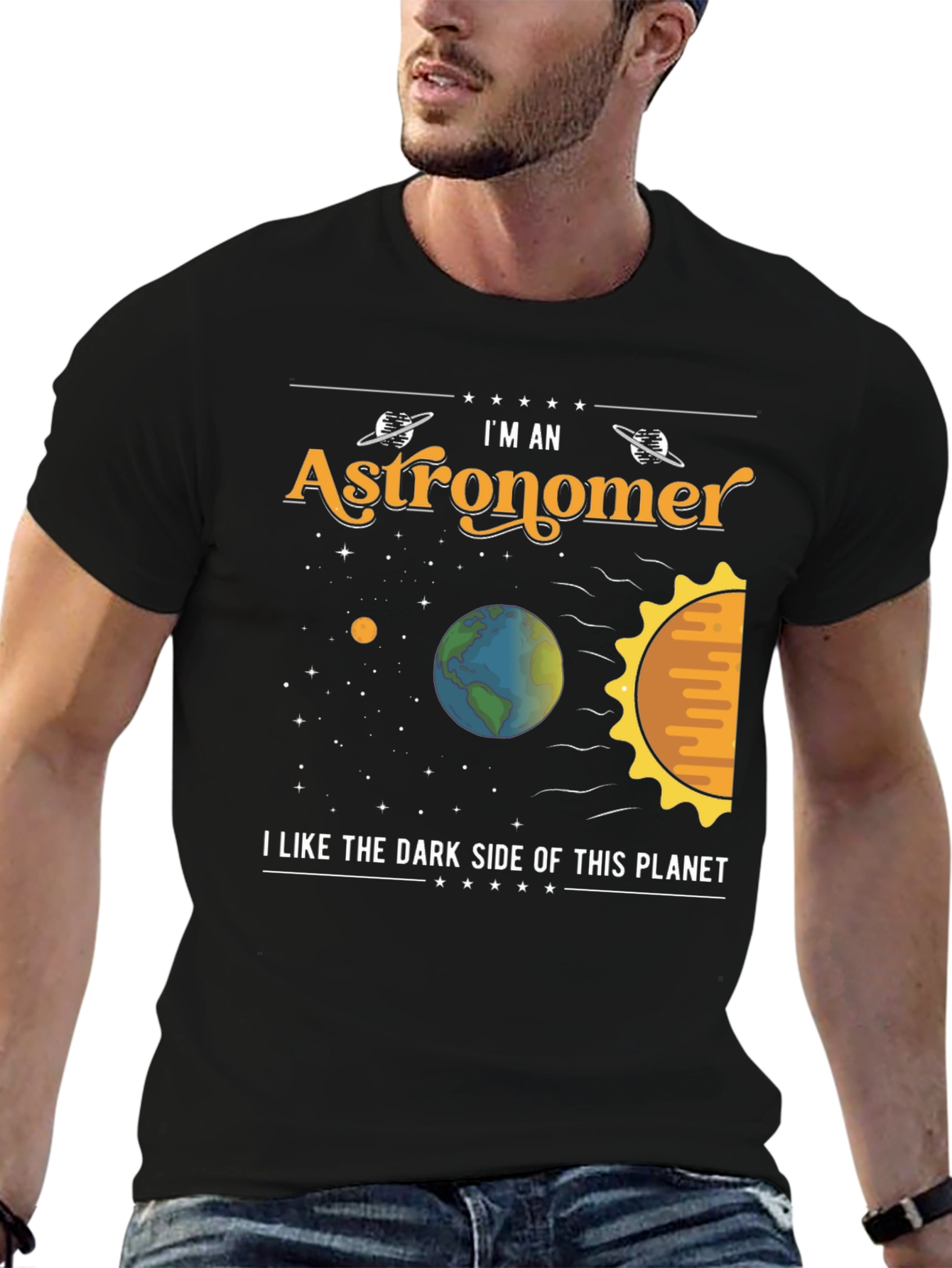 Astronomer Graphic T-Shirt - Dark Side Planet Tee