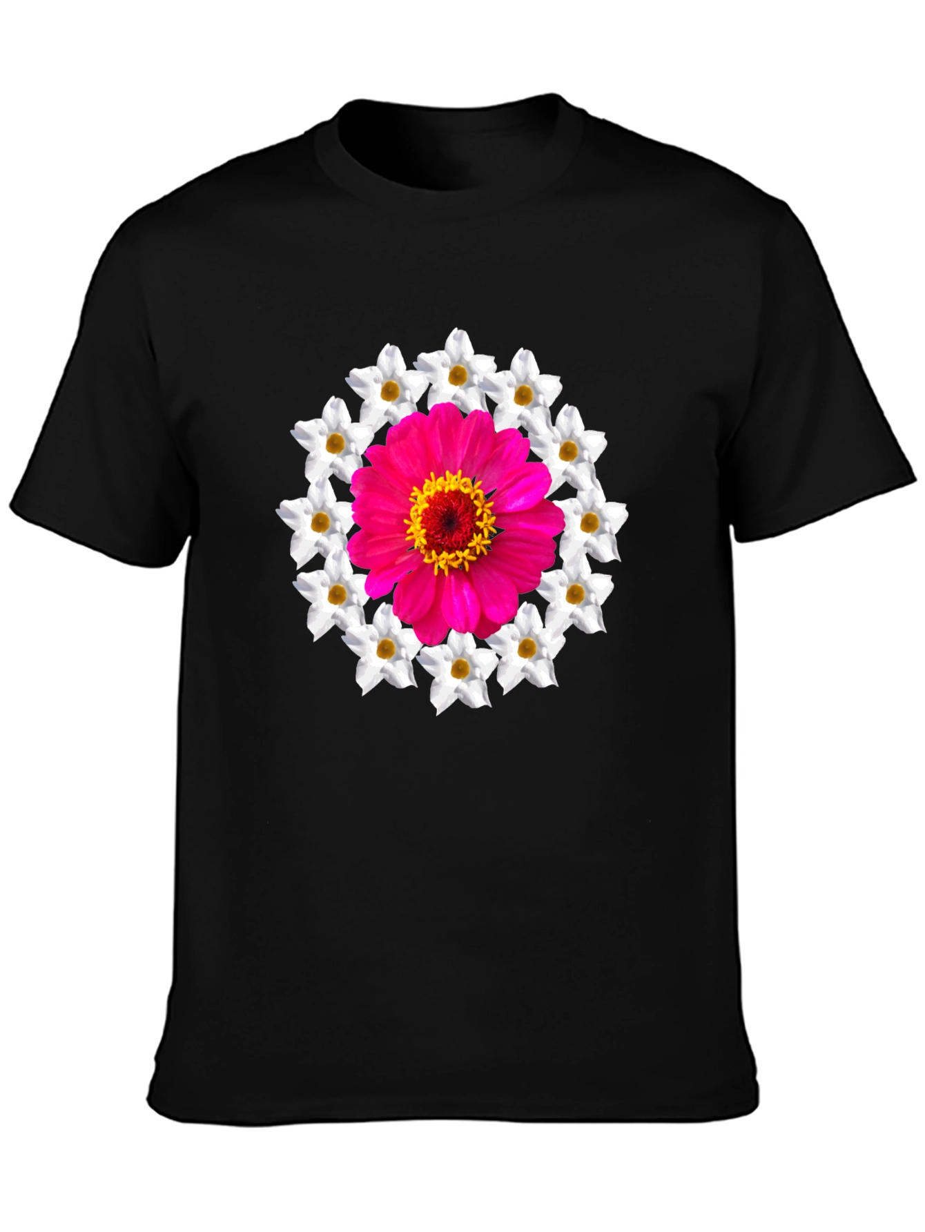 Floral Medallion Graphic Tee - Black