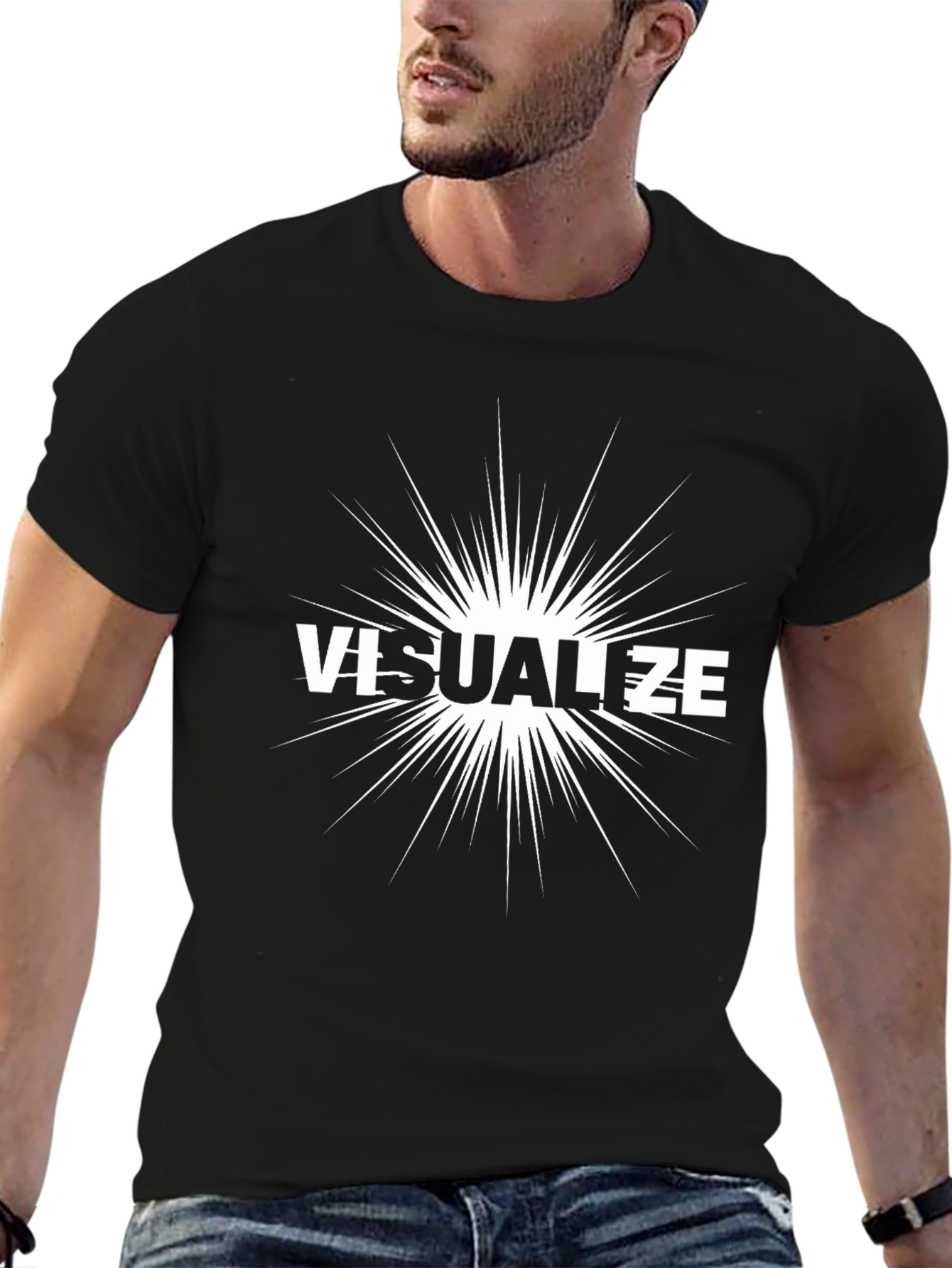 Visualize Graphic Tee - Modern Black T-Shirt
