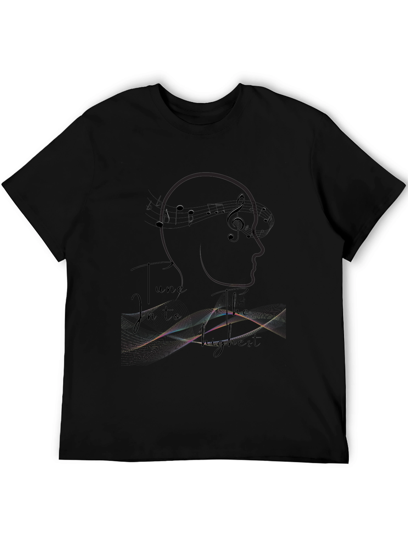 Tune In Graphic Tee - Stylish Black T-Shirt