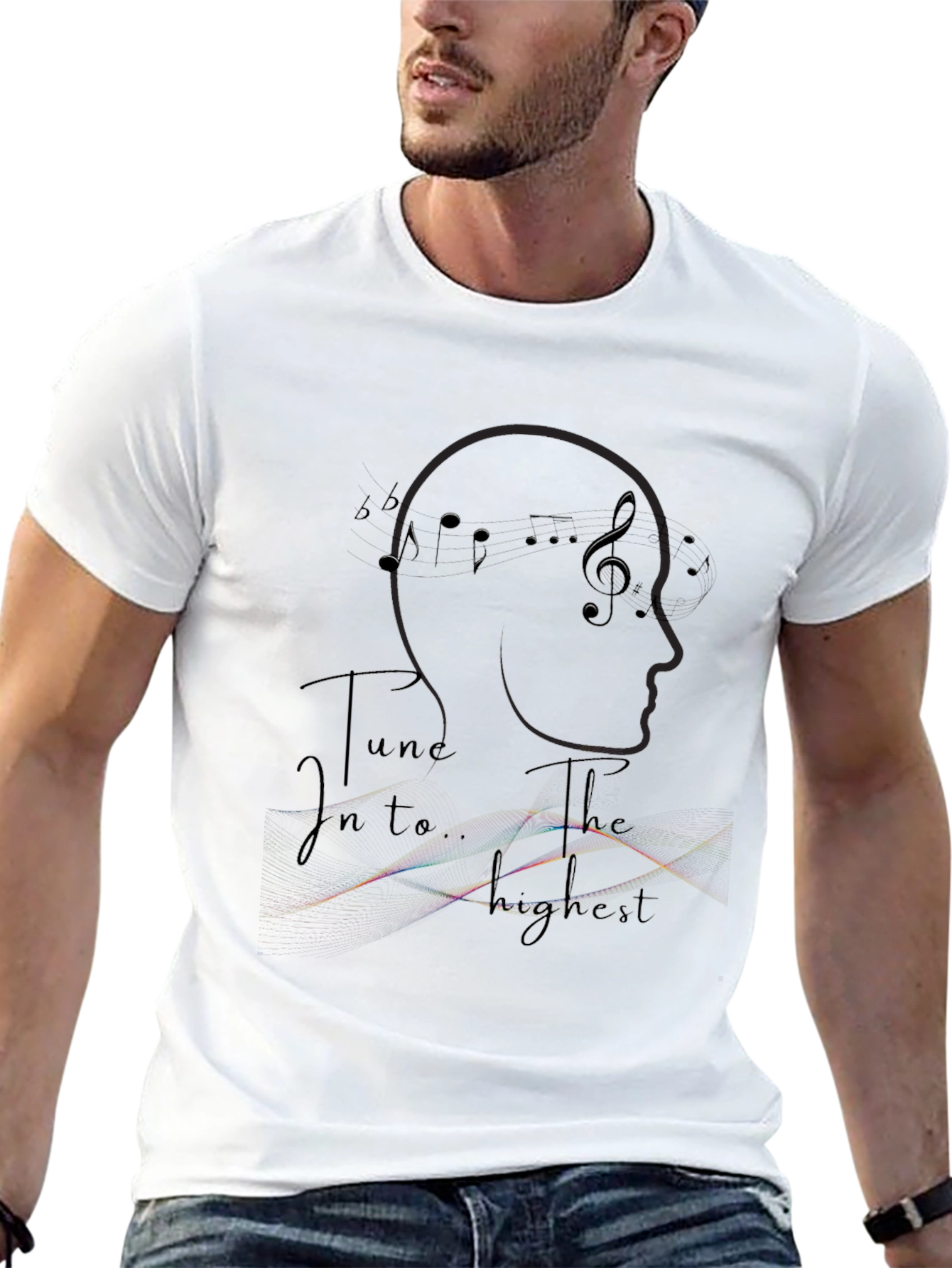 Tune In Graphic Tee - Stylish Black T-Shirt