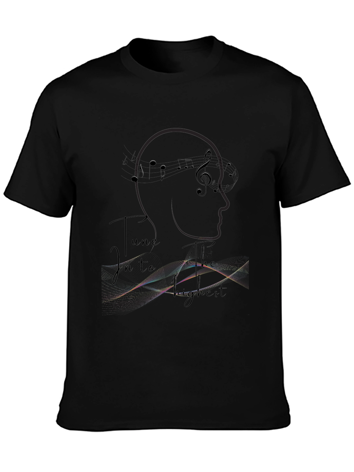Tune In Graphic Tee - Stylish Black T-Shirt