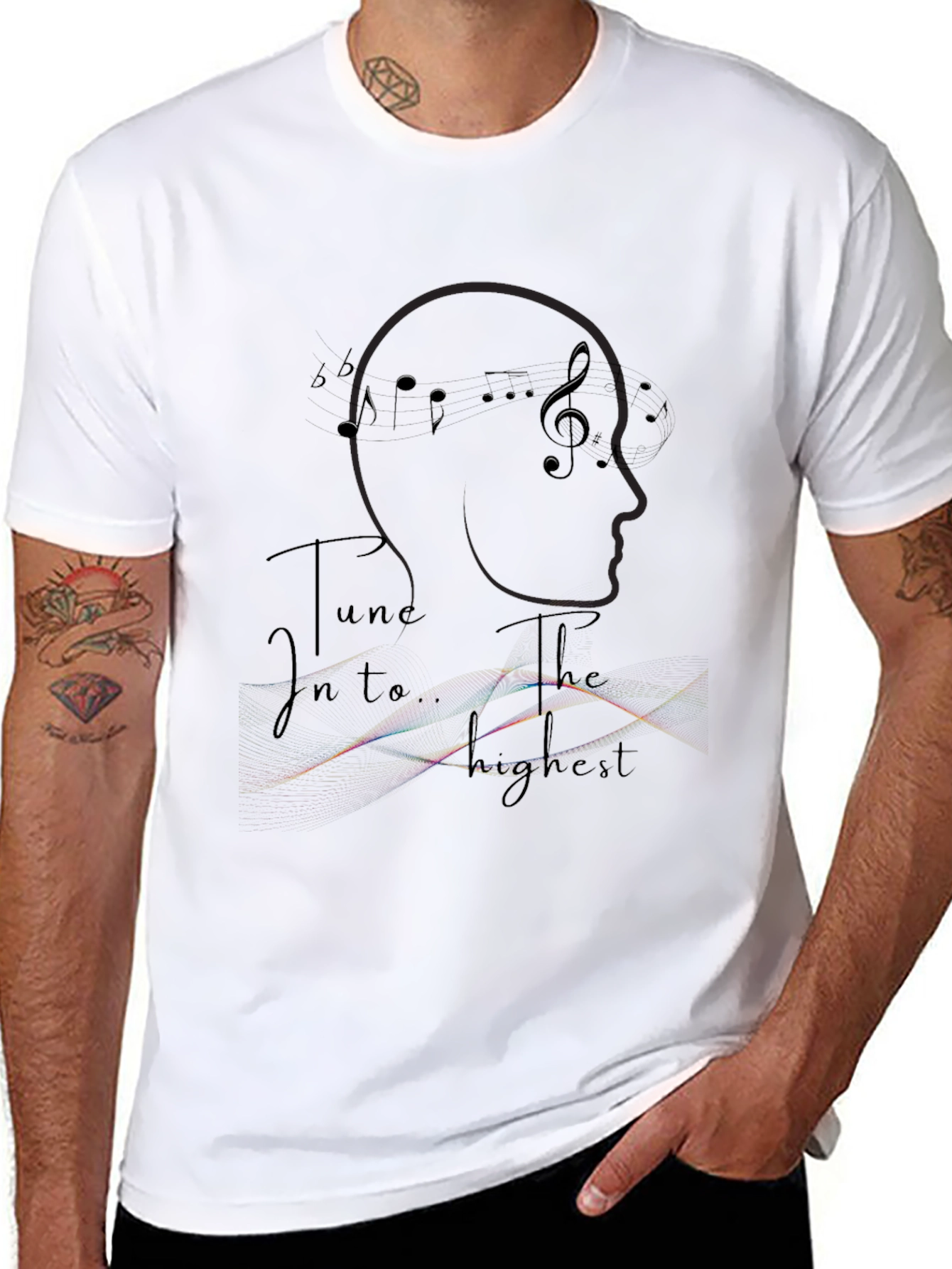 Tune In Graphic Tee - Stylish Black T-Shirt