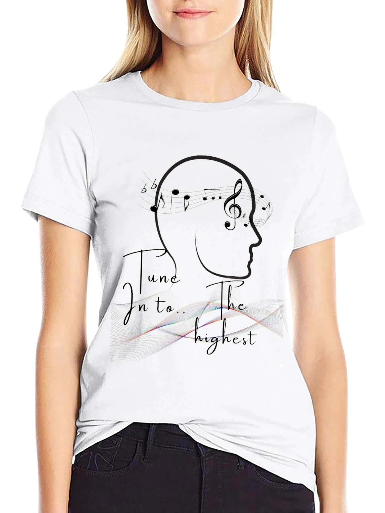Tune In Graphic Tee - Stylish Black T-Shirt