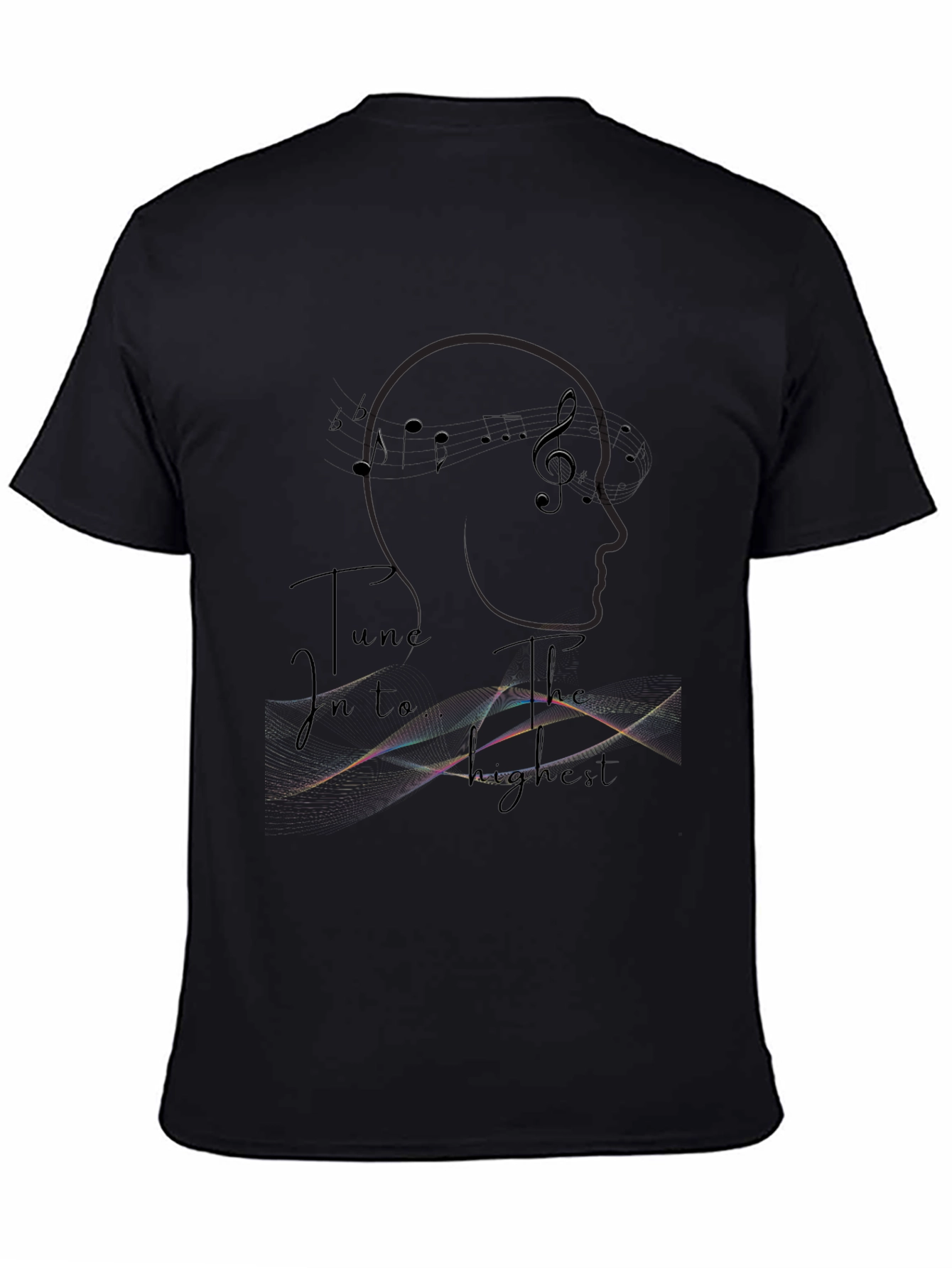 Tune In Graphic Tee - Stylish Black T-Shirt