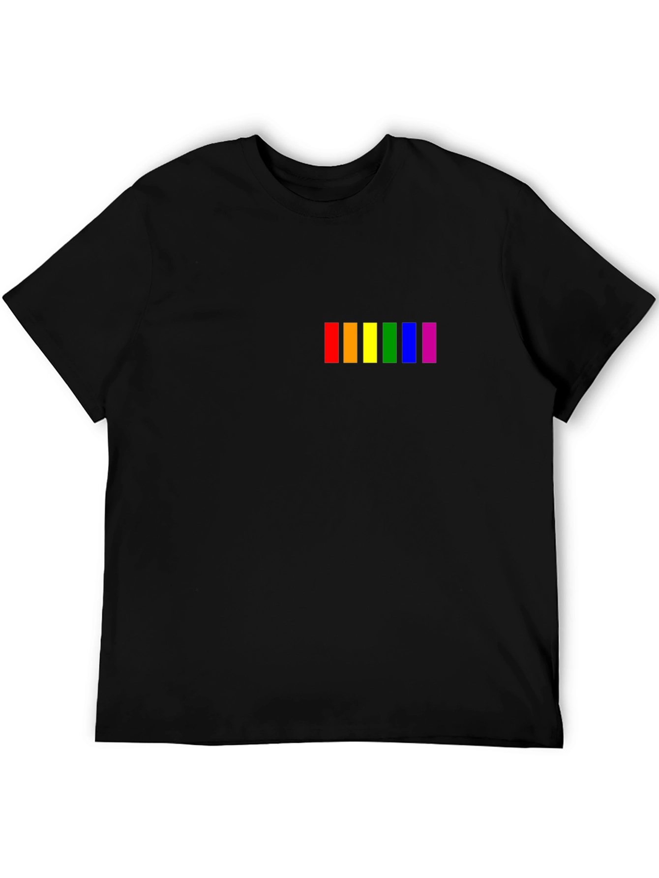 Pride Rainbow Stripe T-Shirt - Black