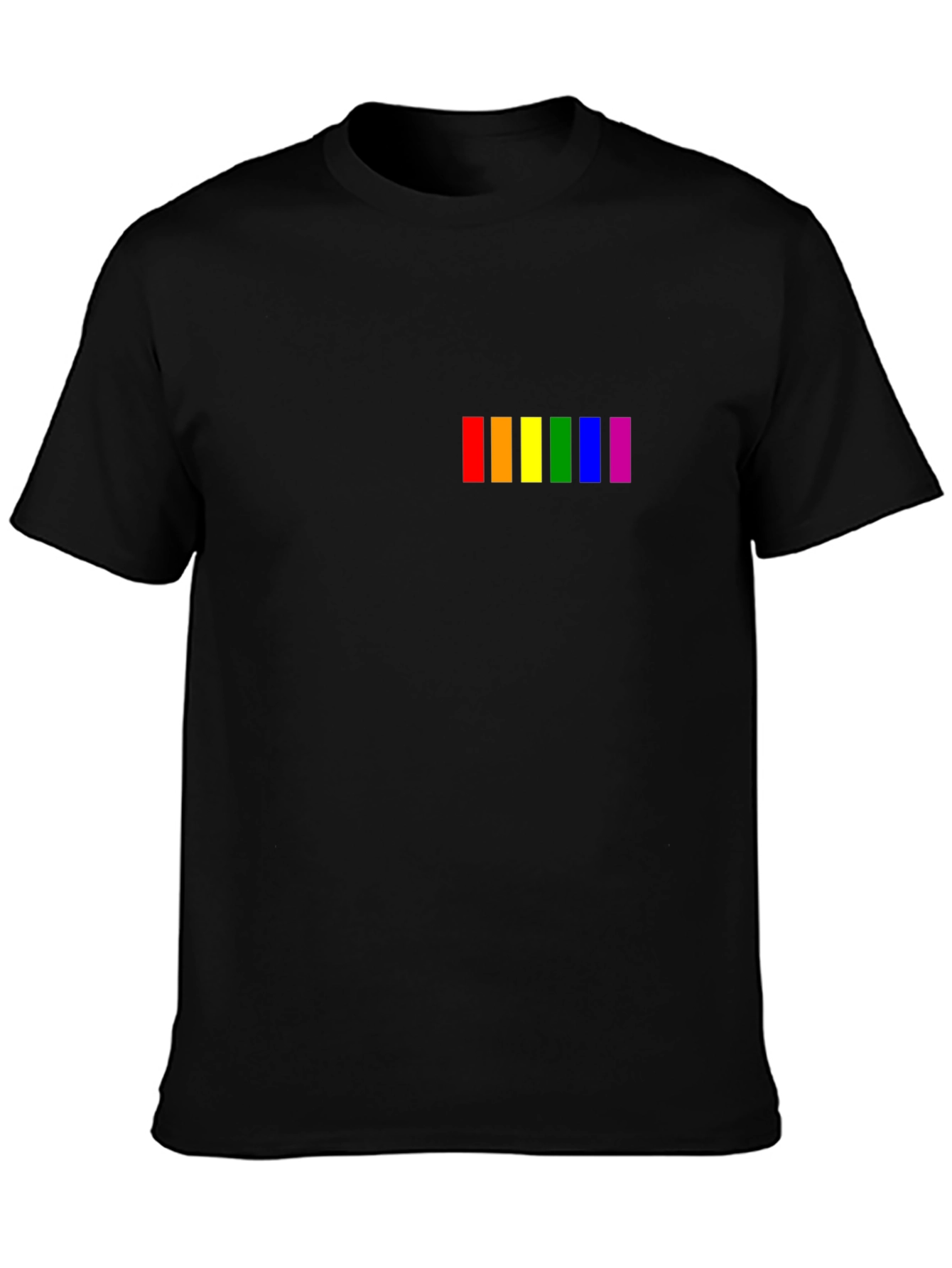 Pride Rainbow Stripe T-Shirt - Black