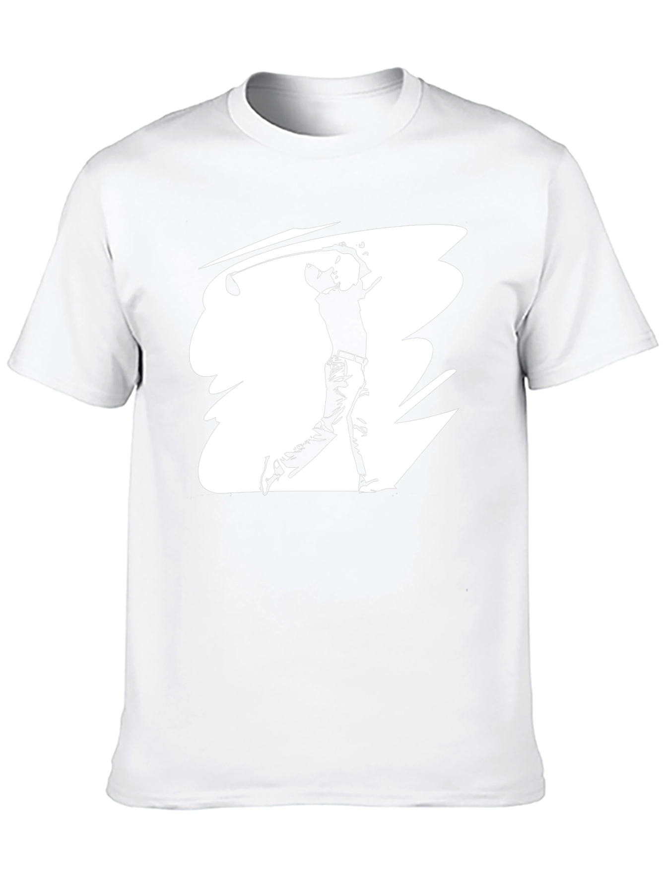 Golf Swing Graphic Tee - Black Cotton T-Shirt