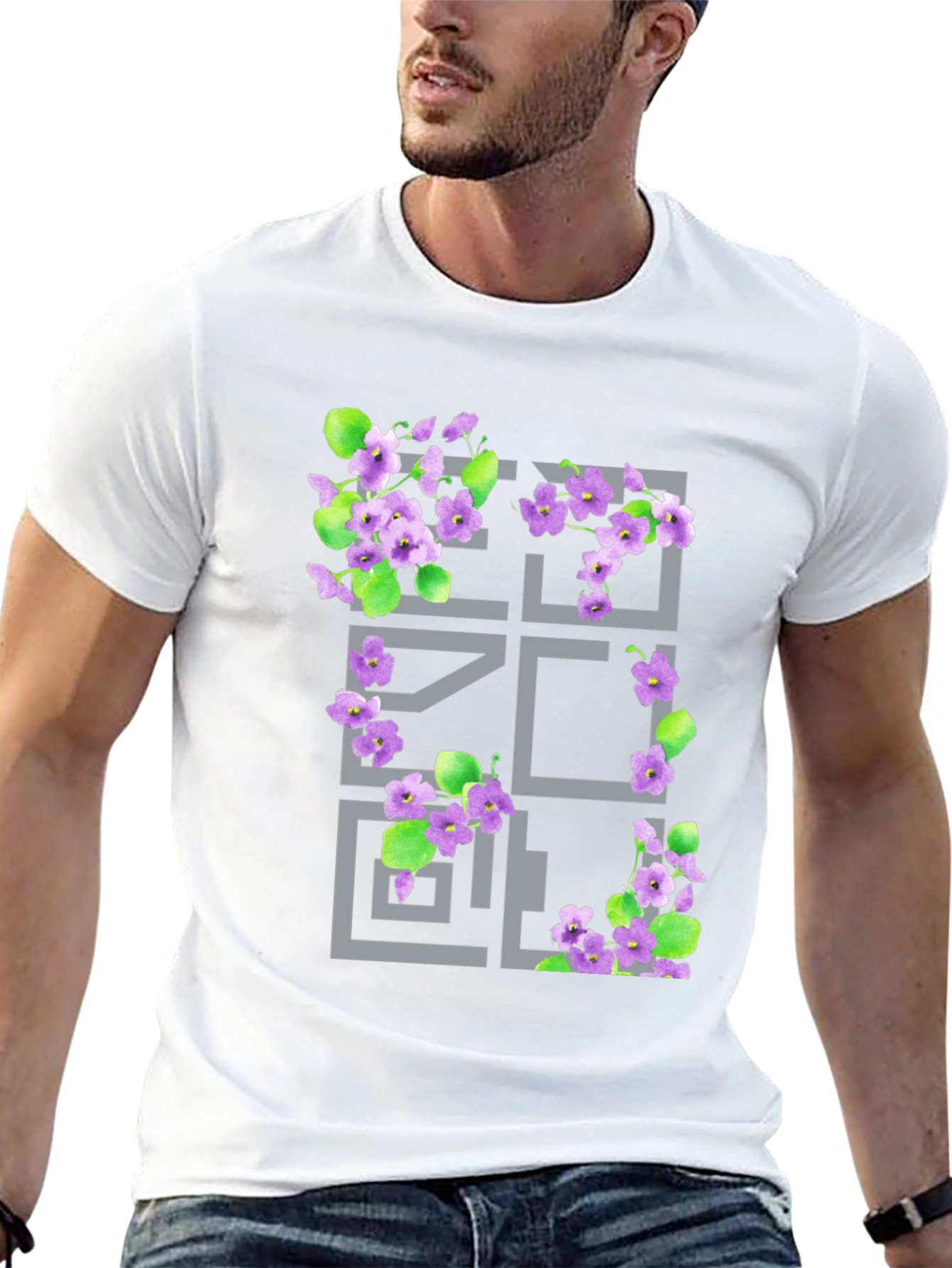 Floral Geometric Graphic T-Shirt