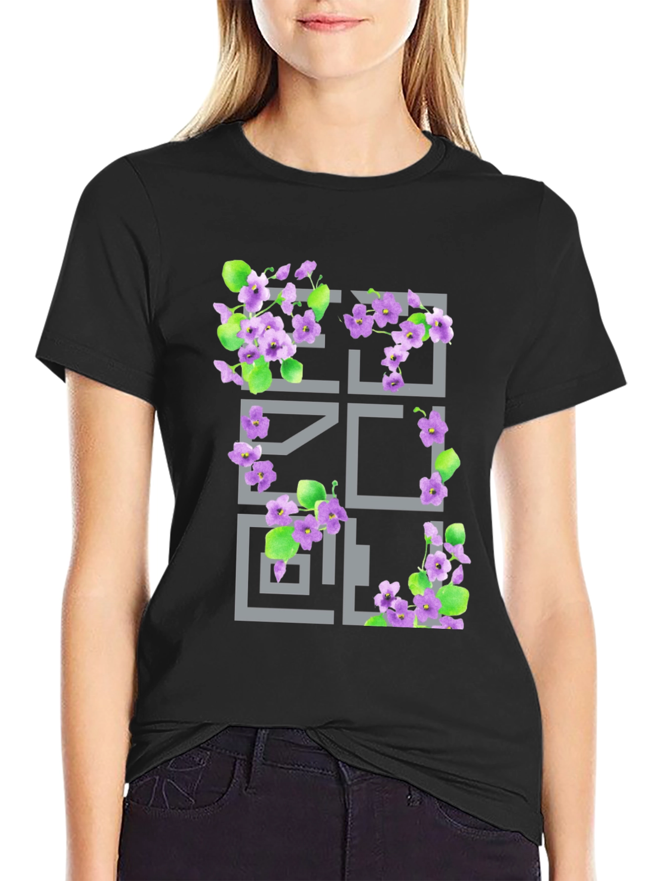 Floral Geometric Graphic T-Shirt