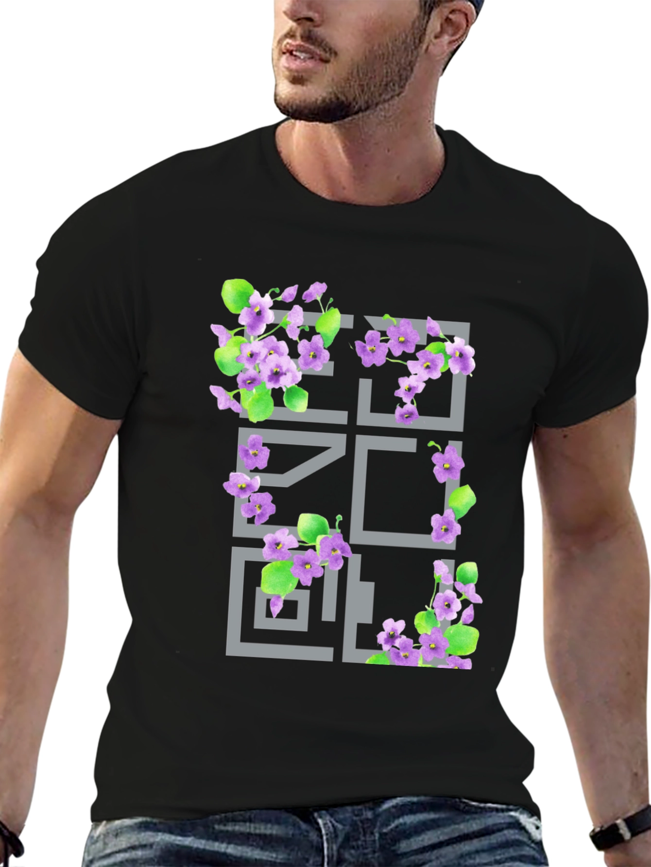 Floral Geometric Graphic T-Shirt