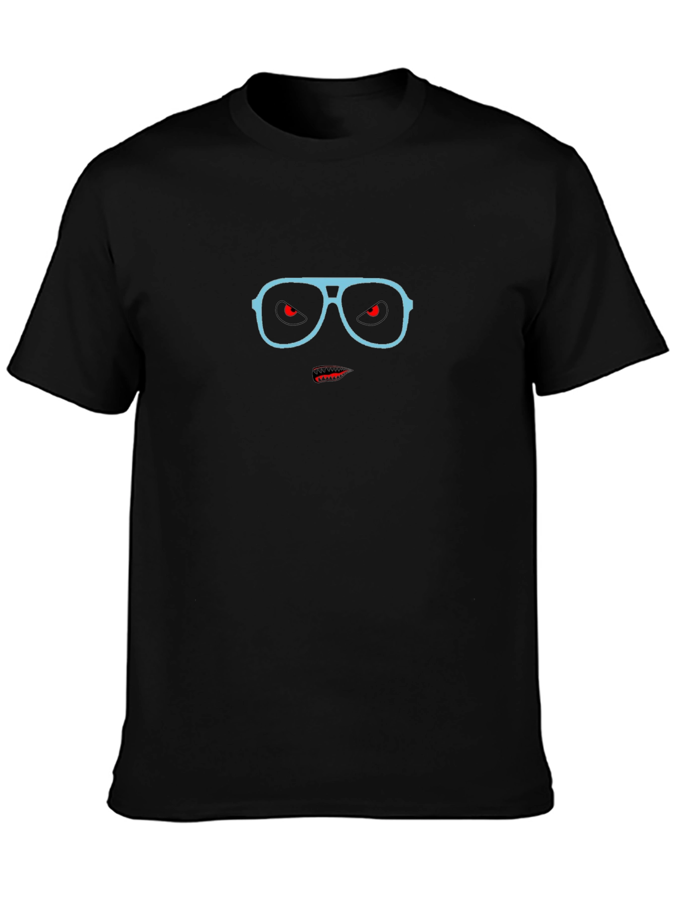Cool Mens Black T-Shirt with Sunglasses Monster Graphic