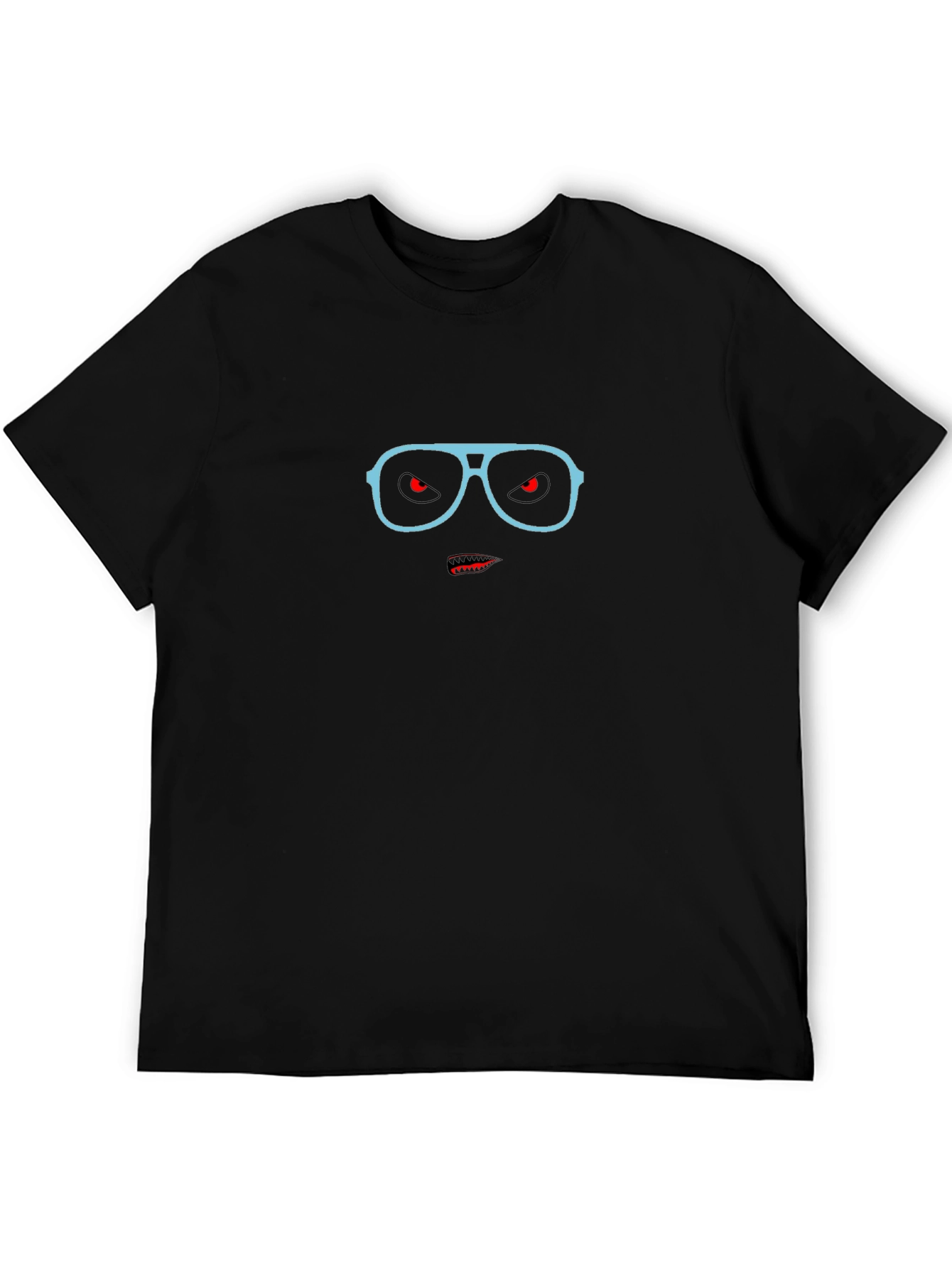 Cool Mens Black T-Shirt with Sunglasses Monster Graphic