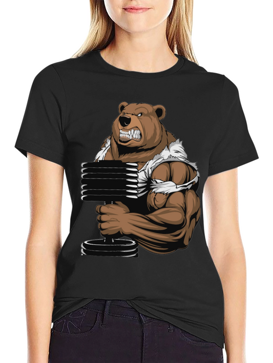 Bear Lifting Weights Graphic Tee