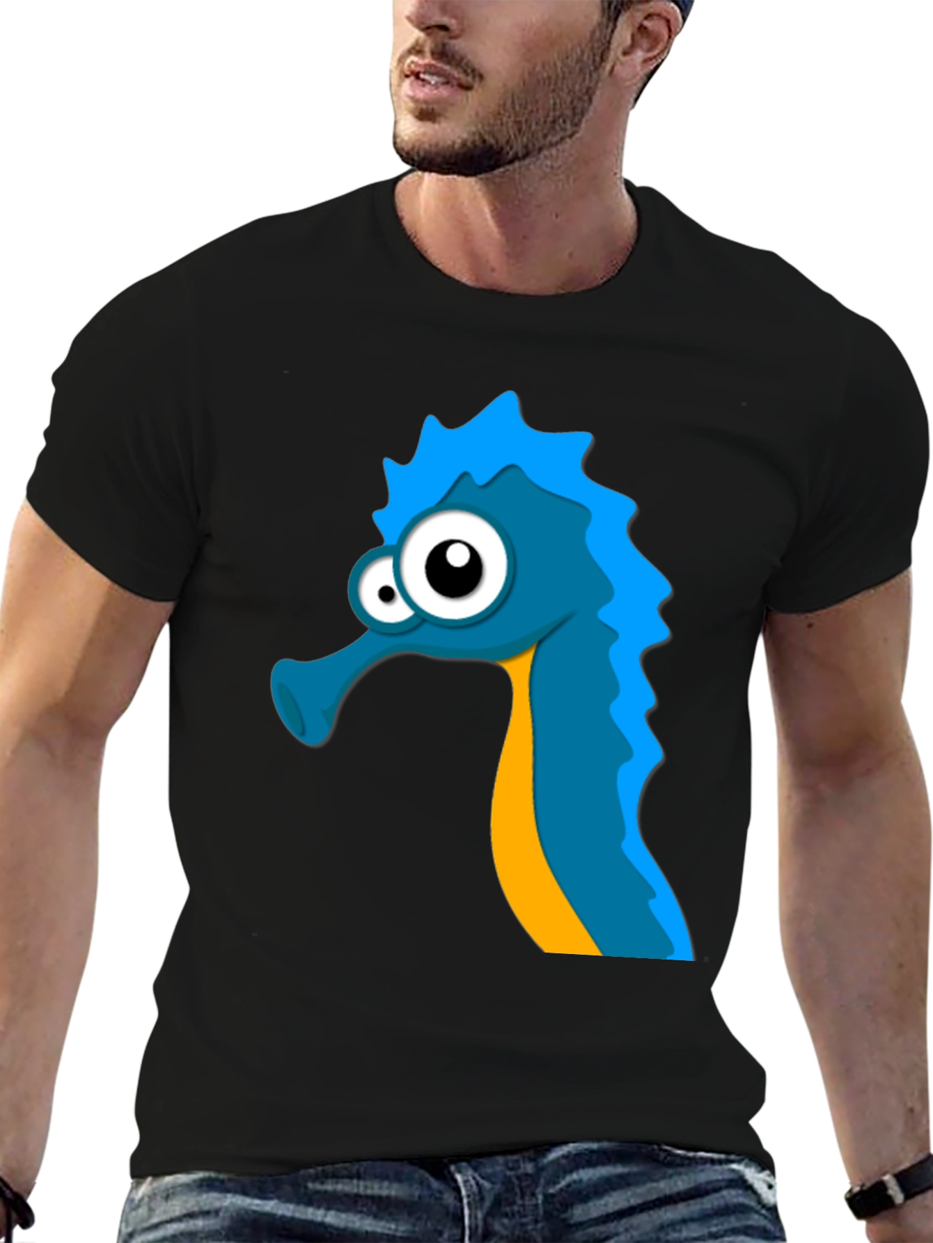Seahorse Graphic Tee - Unique Cartoon Design