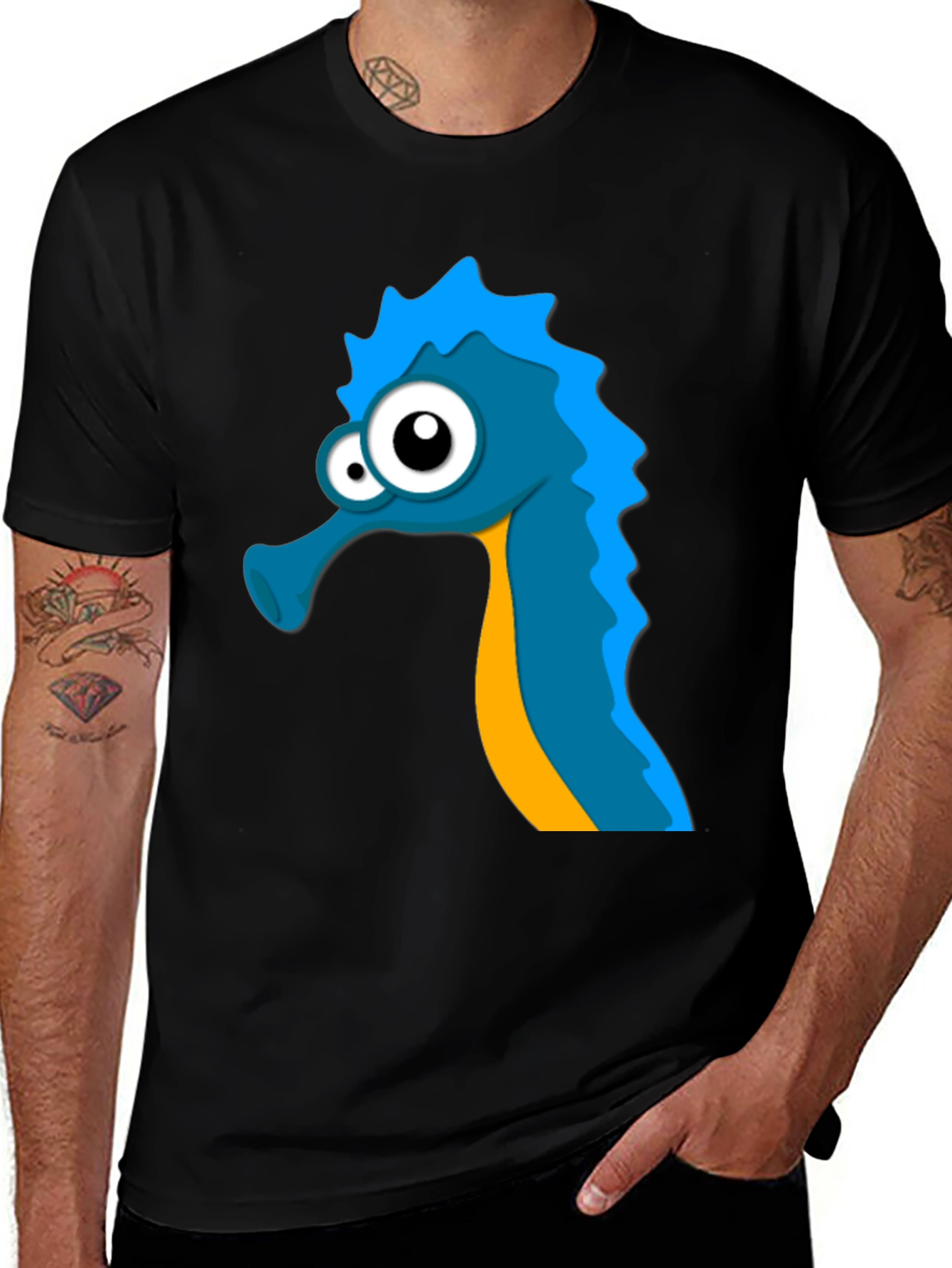 Seahorse Graphic Tee - Unique Cartoon Design