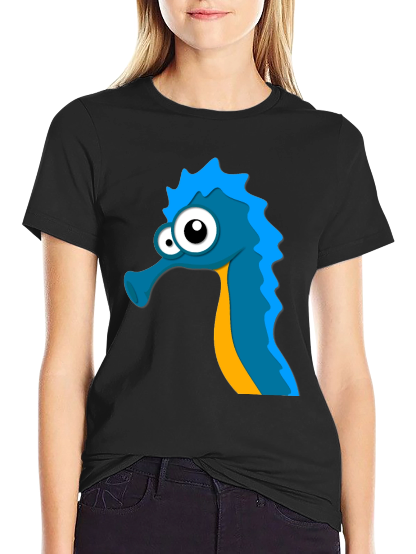 Seahorse Graphic Tee - Unique Cartoon Design