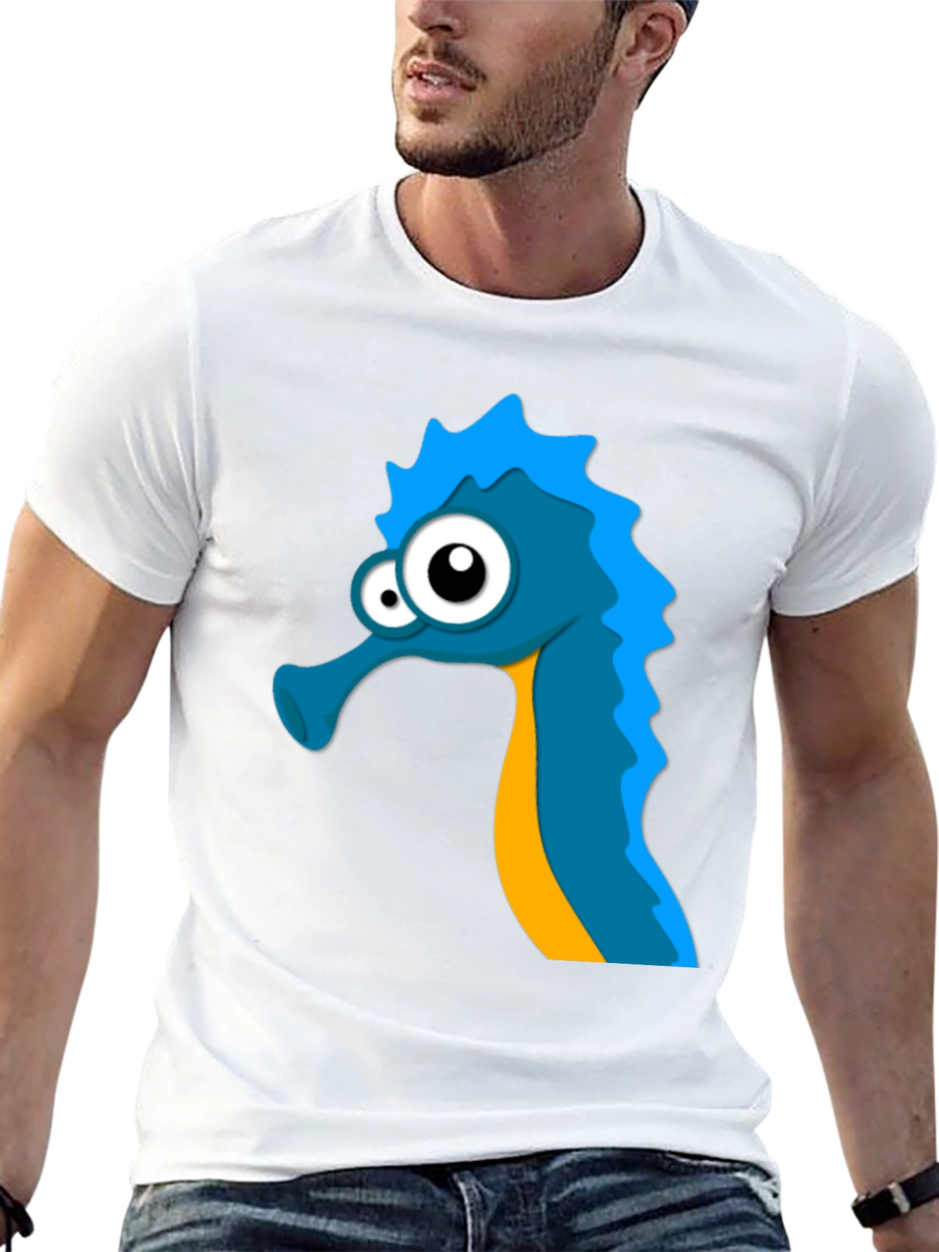 Seahorse Graphic Tee - Unique Cartoon Design