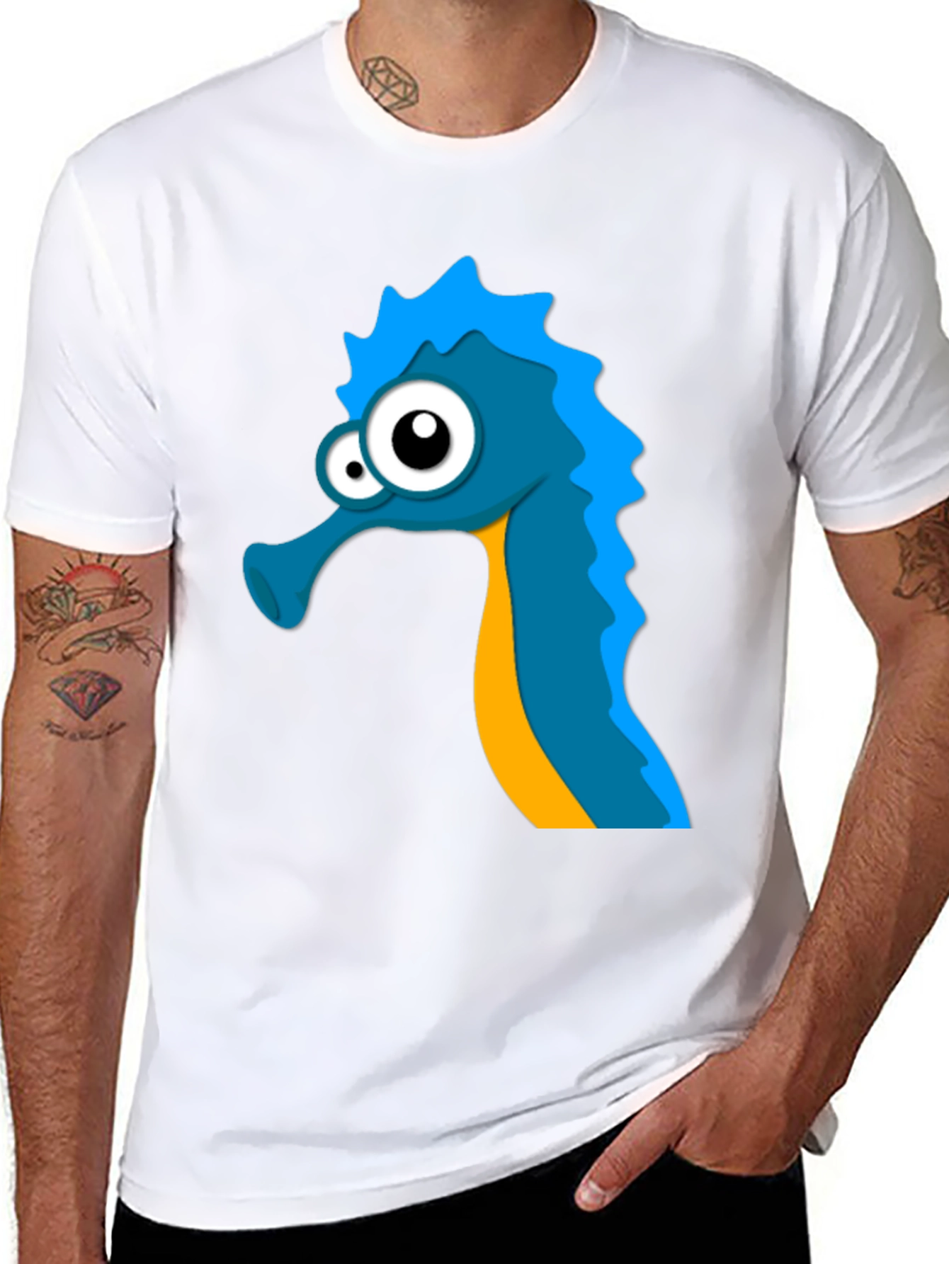 Seahorse Graphic Tee - Unique Cartoon Design