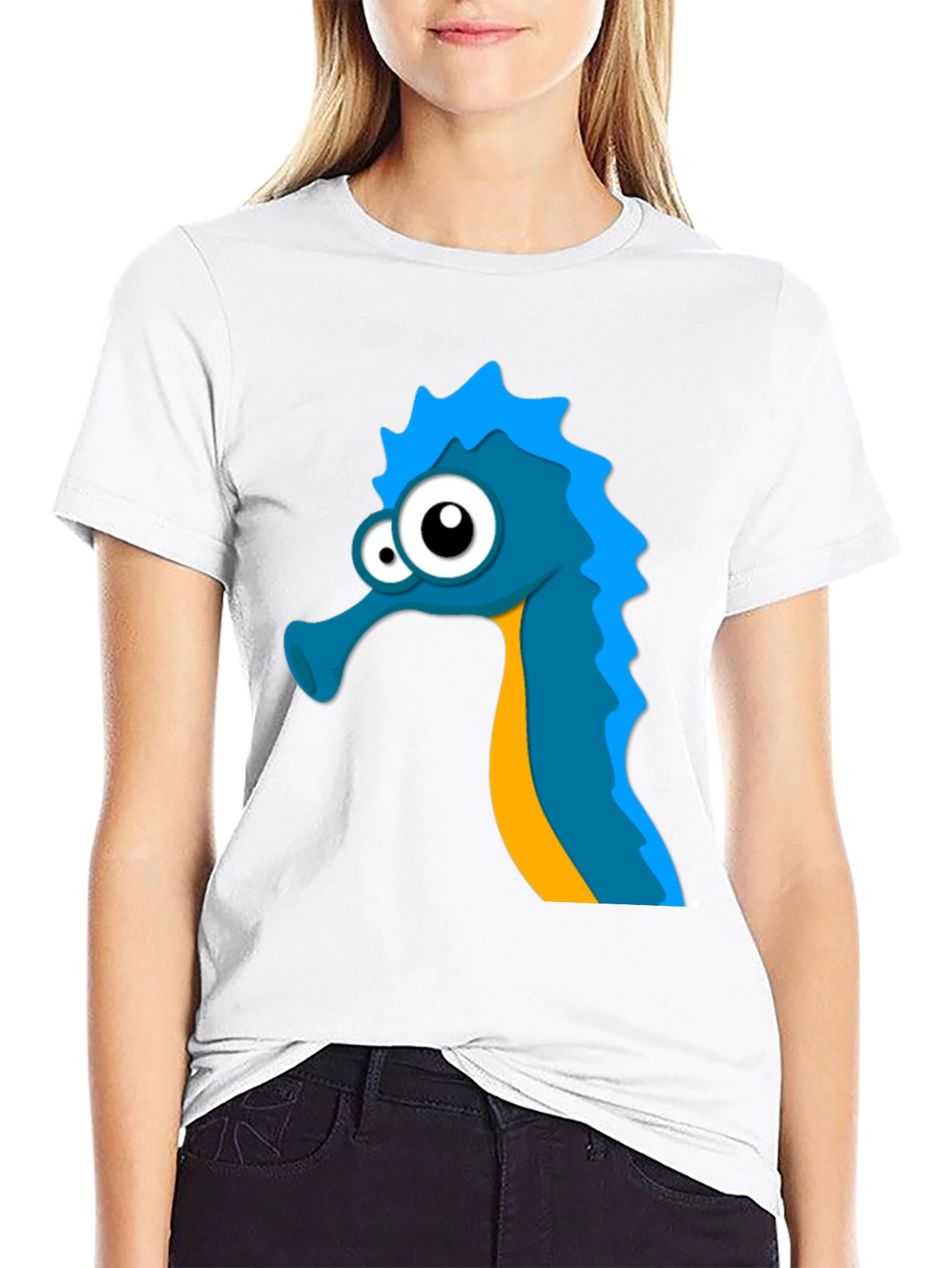 Seahorse Graphic Tee - Unique Cartoon Design