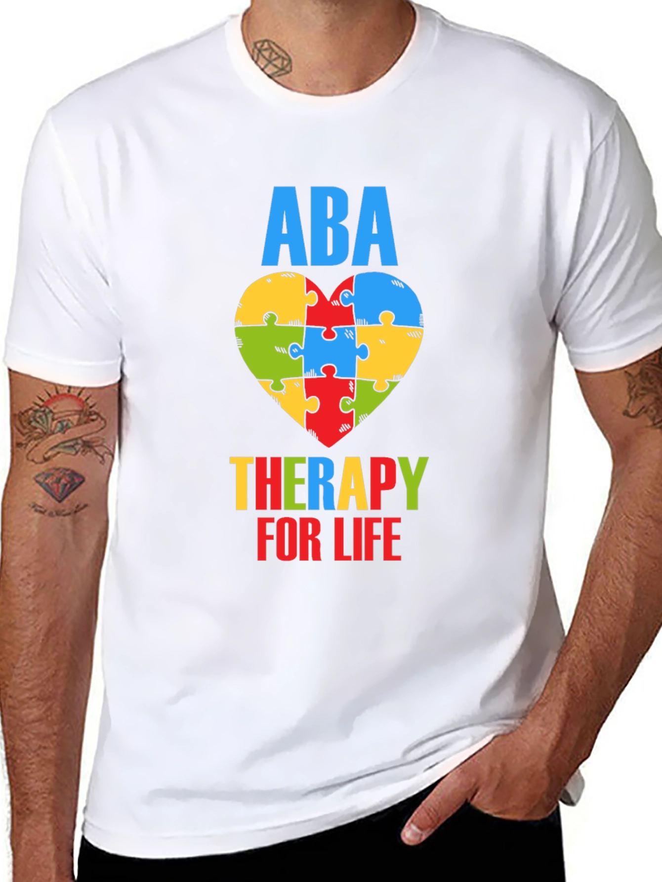 ABA Therapy for Life Puzzle Heart T-Shirt
