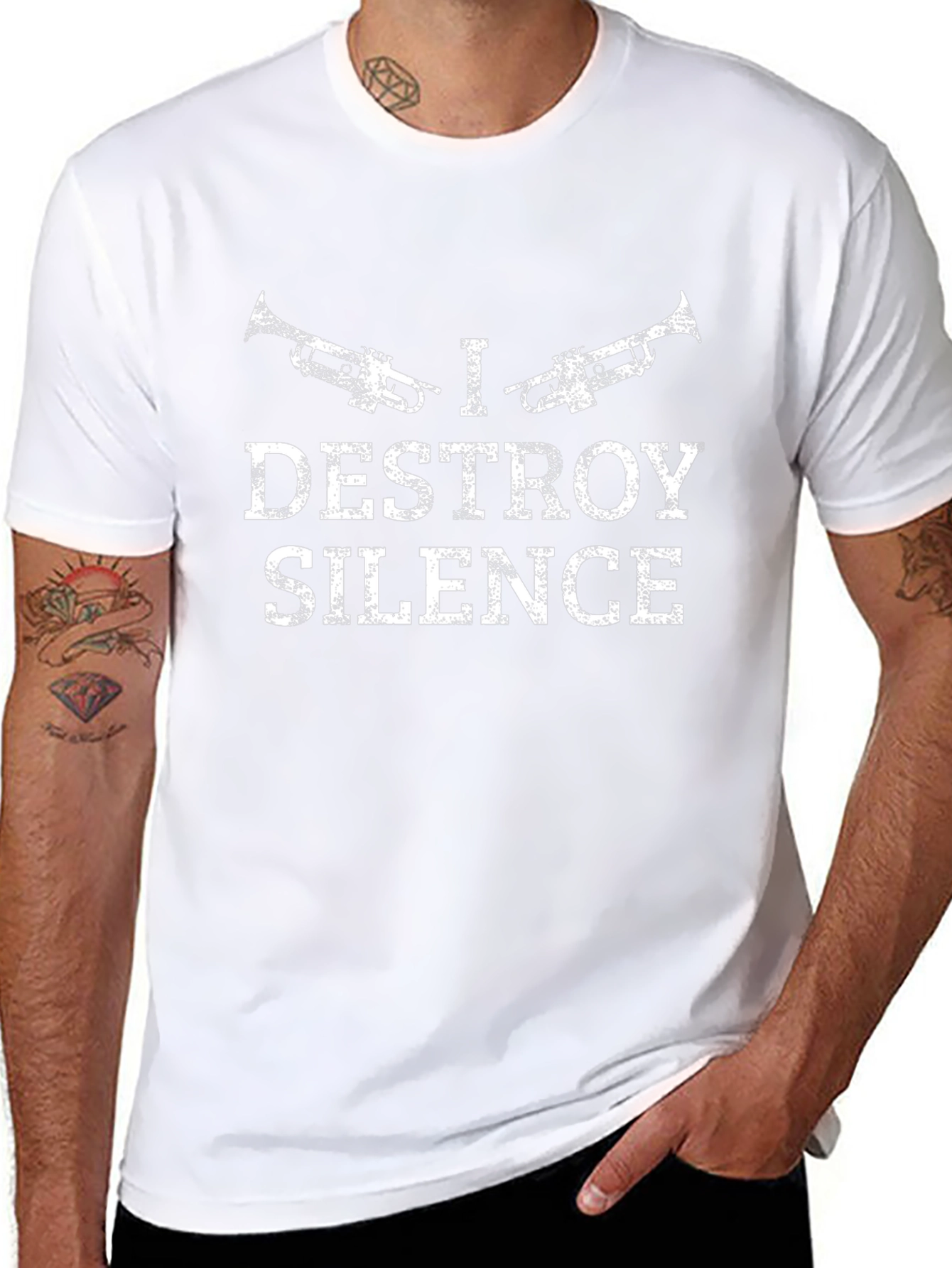 I Destroy Silence Trumpet Graphic Tee