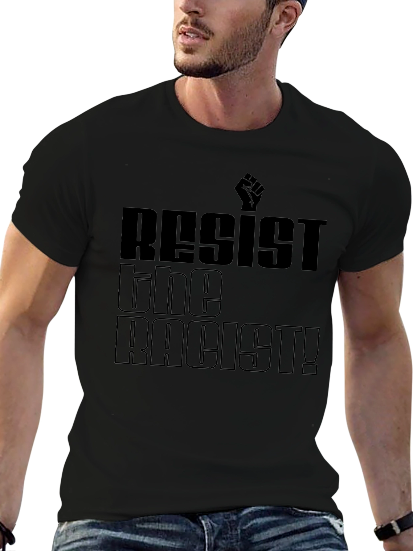 Resist the Racist Black Graphic T-Shirt