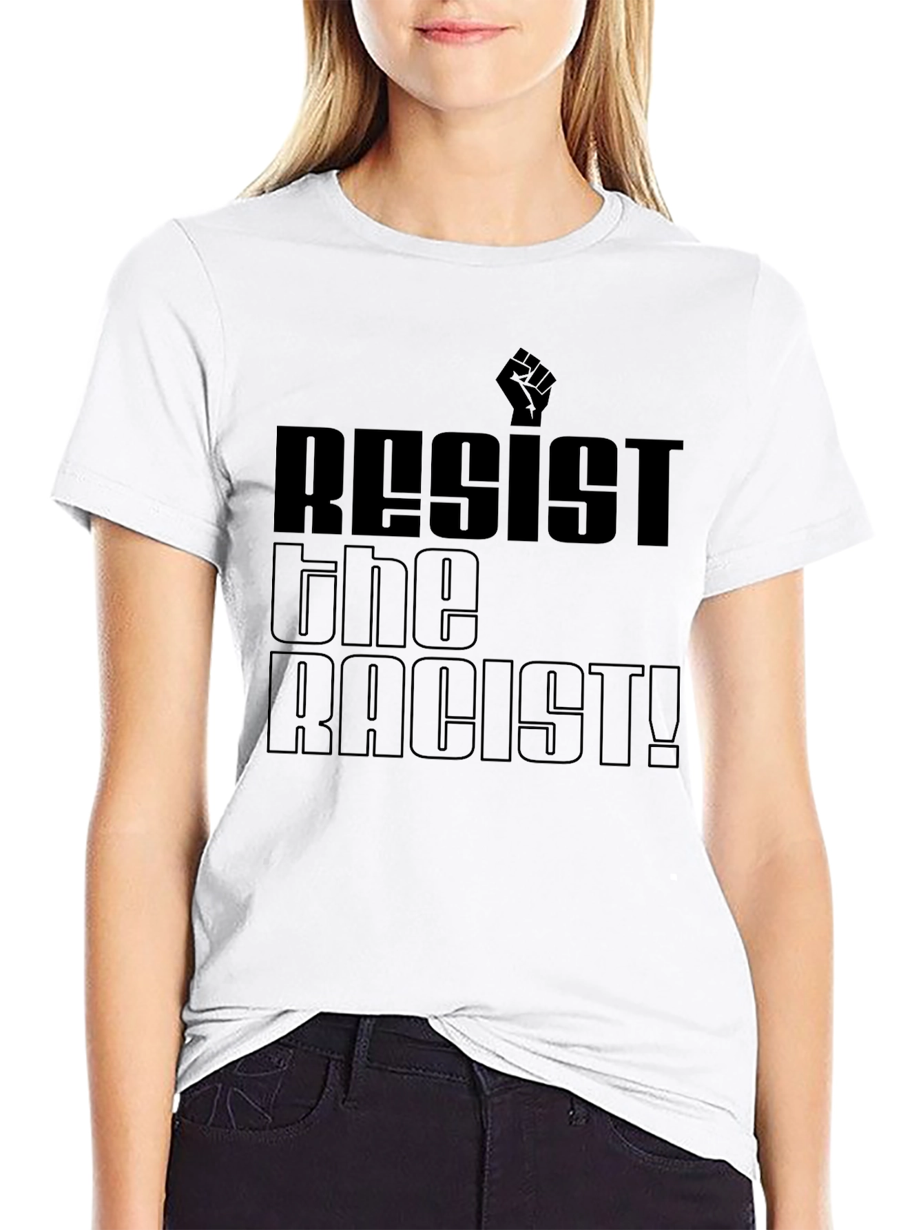 Resist the Racist Black Graphic T-Shirt