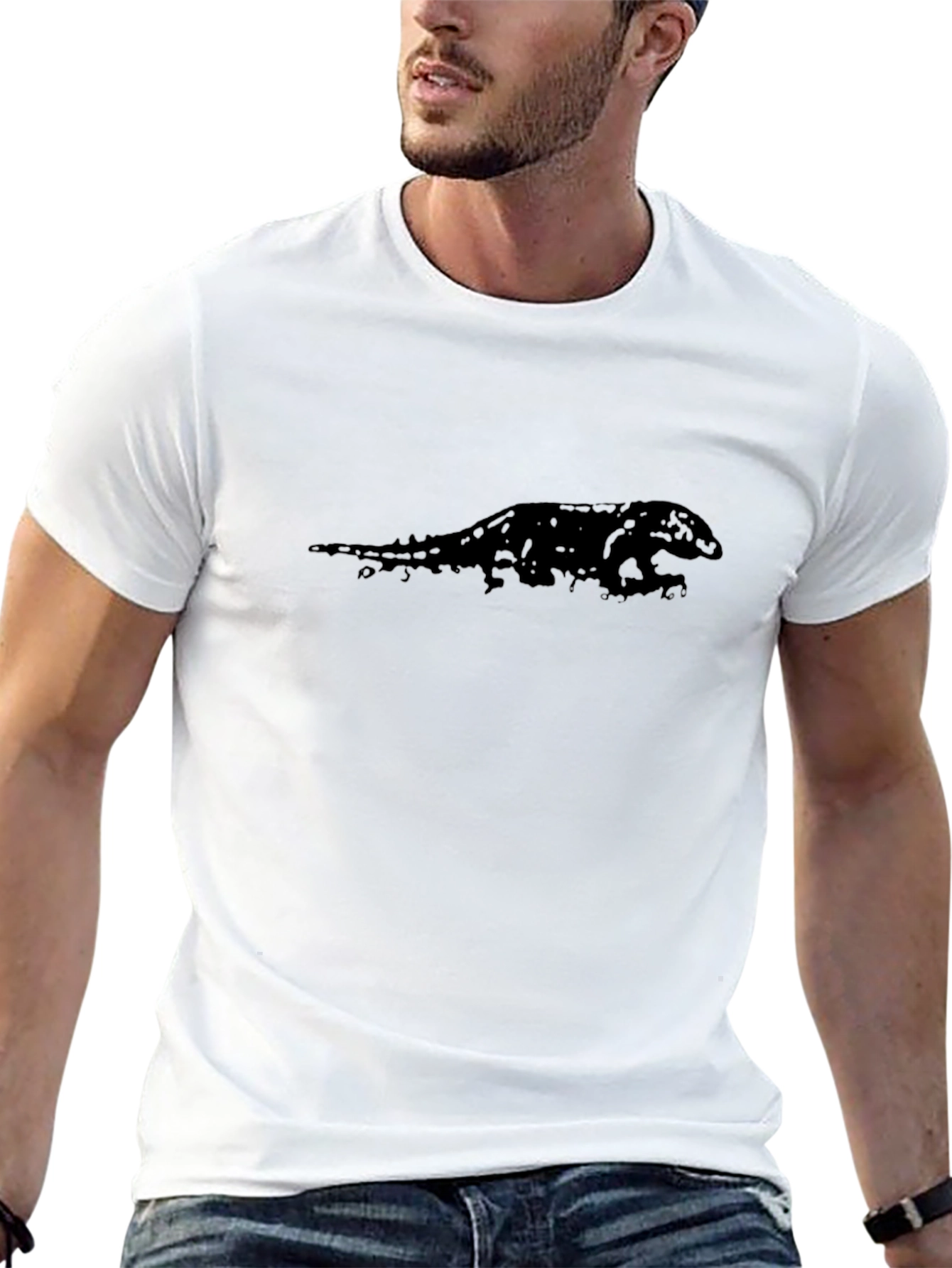 Mens Black Komodo Dragon Graphic T-Shirt