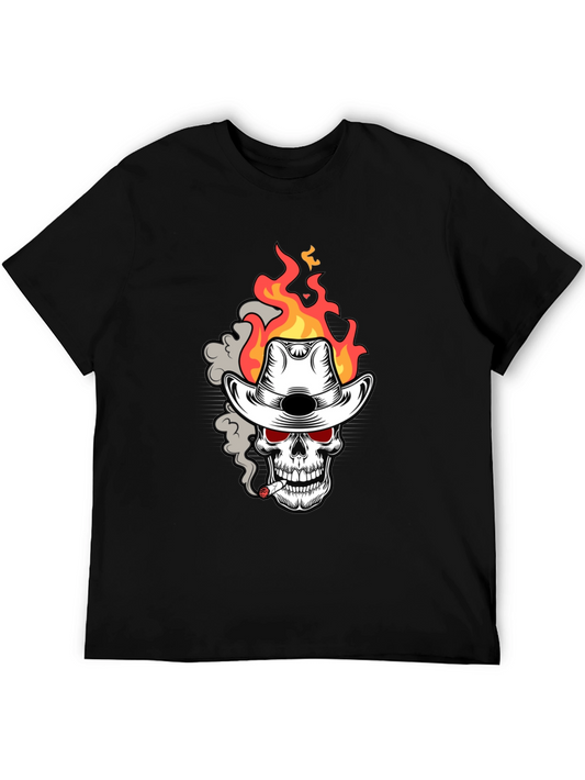 Flaming Skull Cowboy T-Shirt