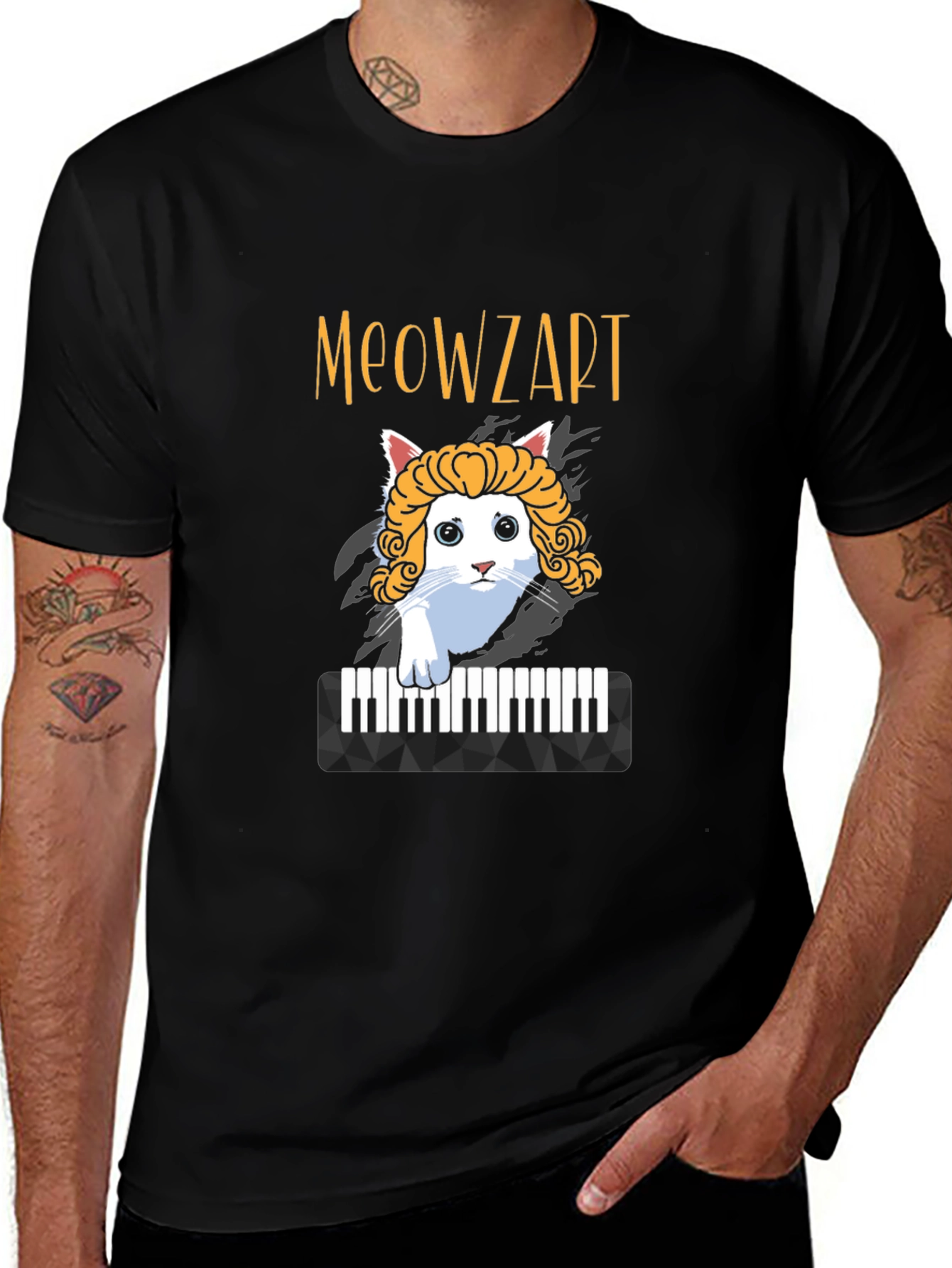 Meowzart Cat T-Shirt - Funny Music Lover Tee