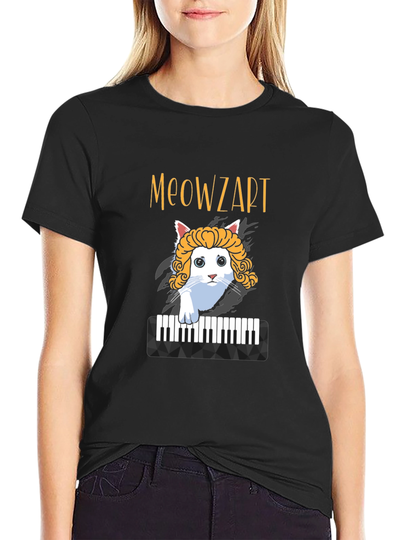 Meowzart Cat T-Shirt - Funny Music Lover Tee